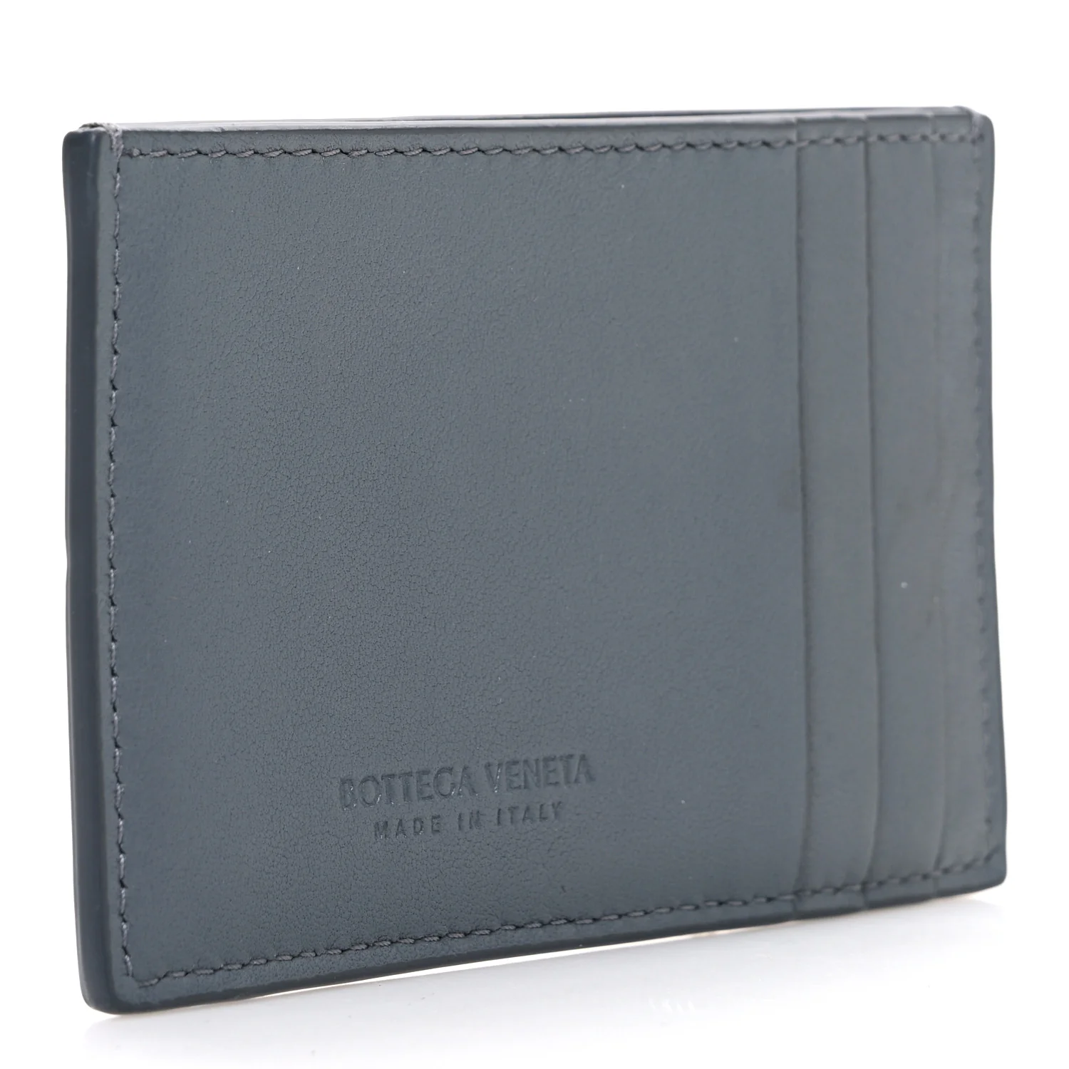 Nappa Intreccio Cassette Credit Card Holder Thunder - Image 3