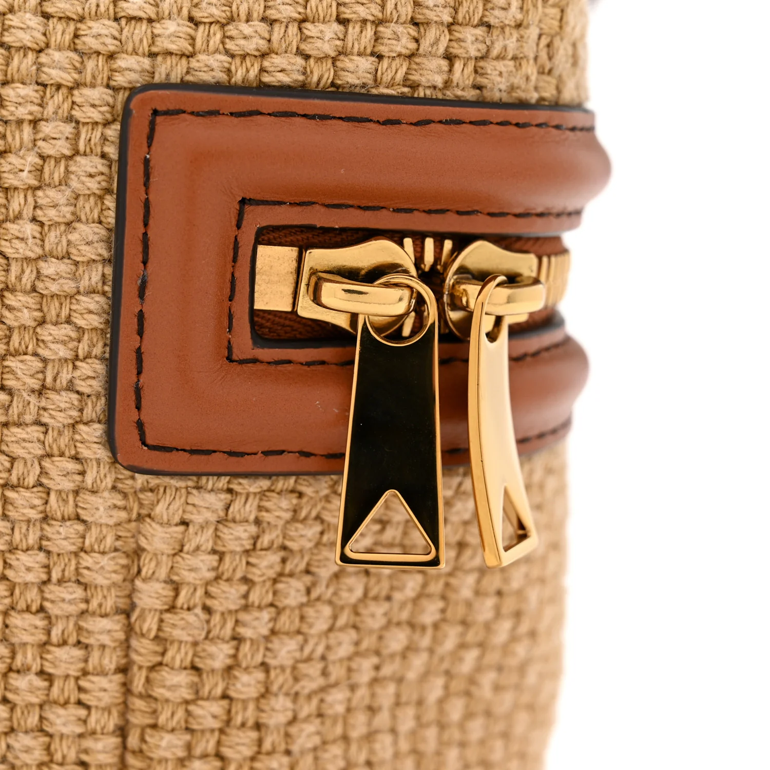 Nappa Jute Intrecciato Bang Bang Vanity Case Cane Sugar Light Wood - Image 10