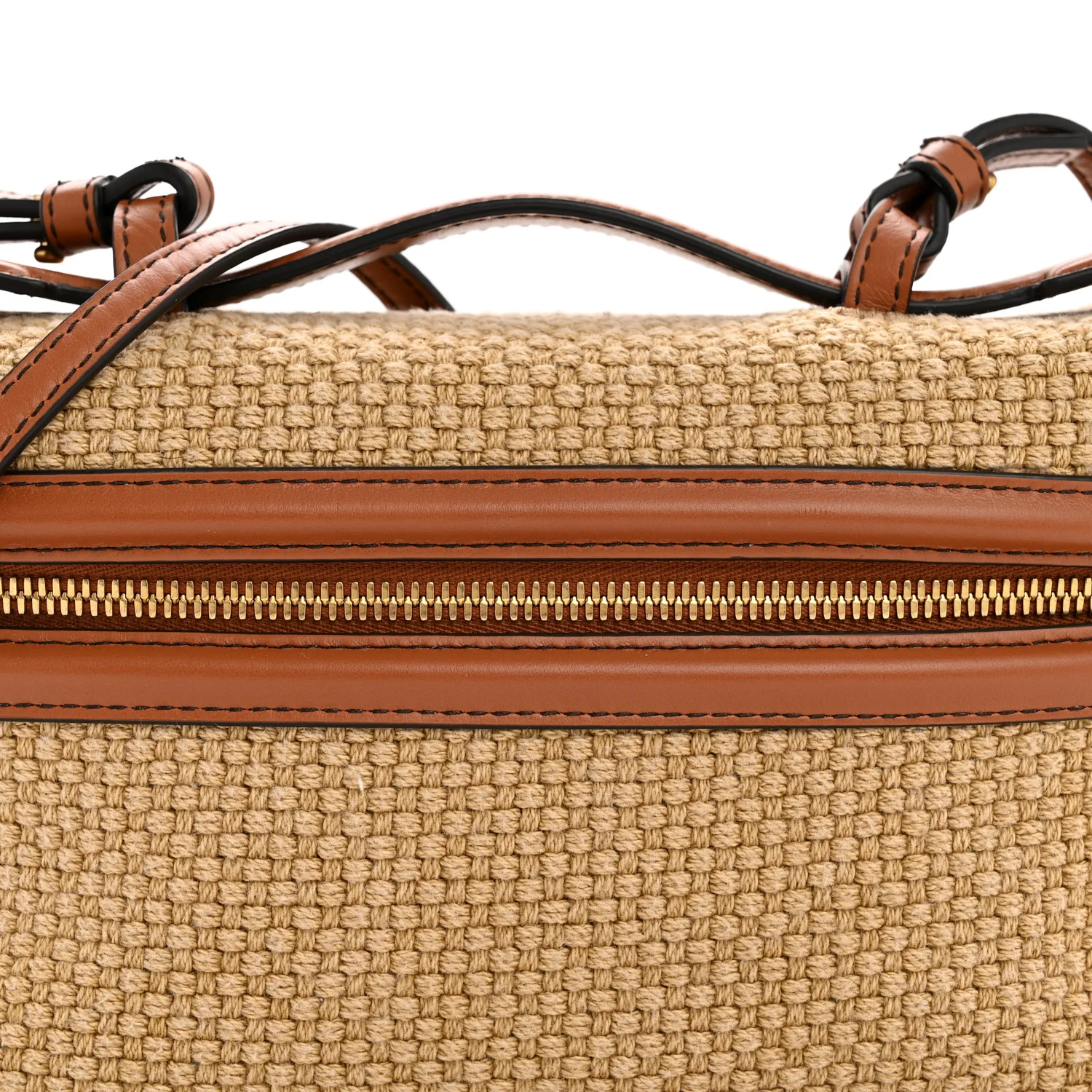 Nappa Jute Intrecciato Bang Bang Vanity Case Cane Sugar Light Wood - Image 7
