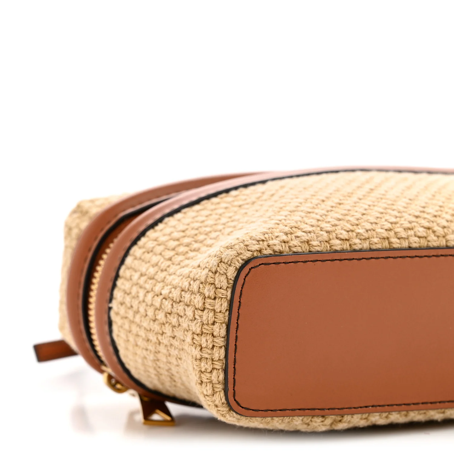 Nappa Jute Intrecciato Bang Bang Vanity Case Cane Sugar Light Wood - Image 8