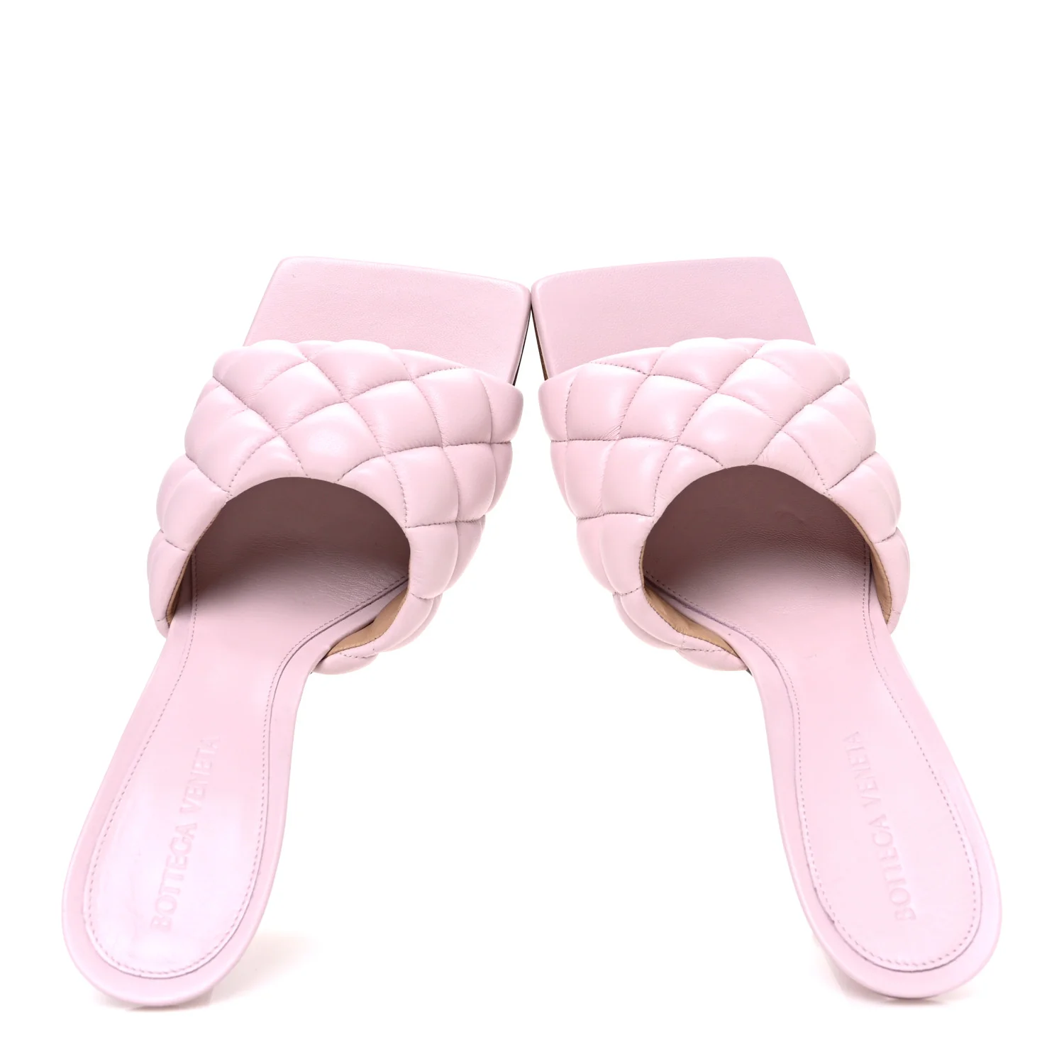 Nappa Matelasse Padded Mule Sandals 37.5 Cameo - Image 2