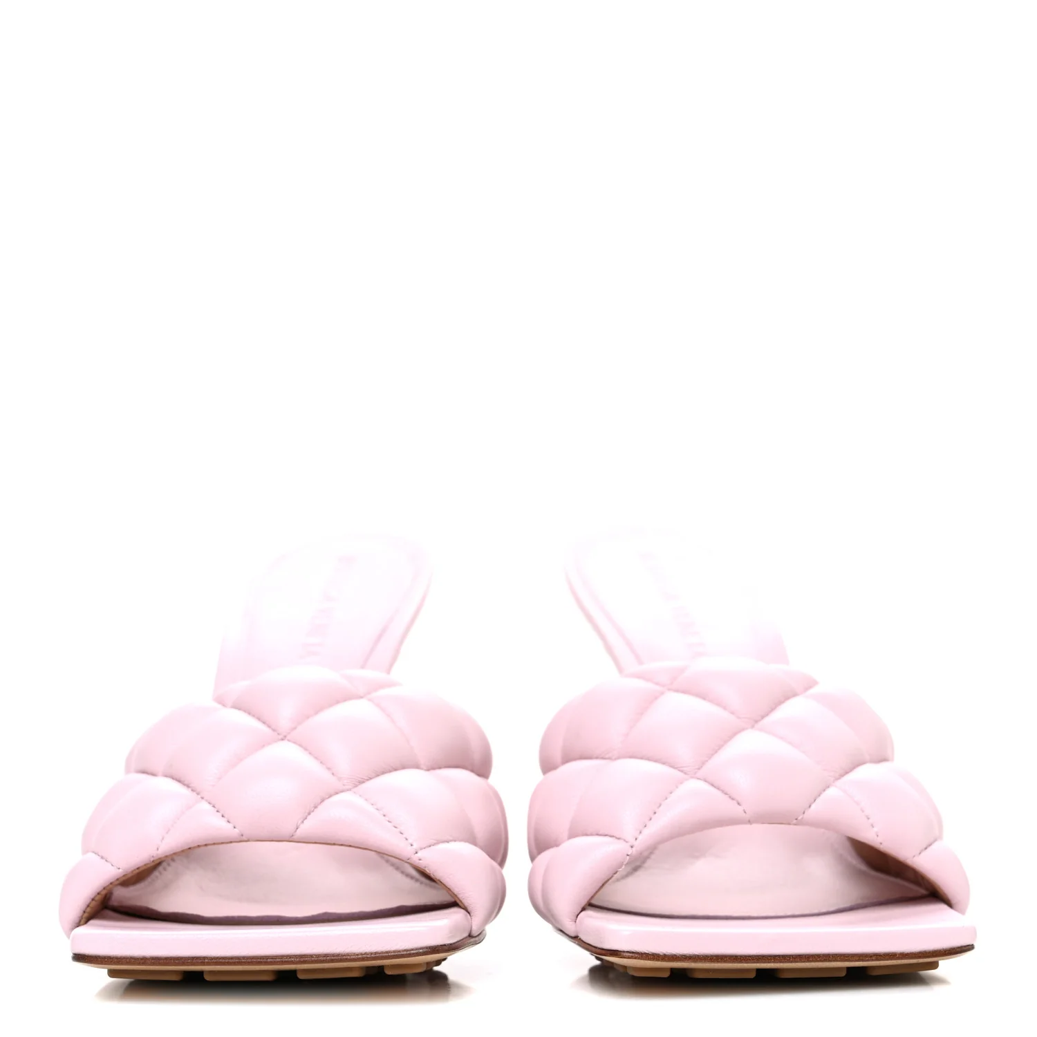 Nappa Matelasse Padded Mule Sandals 37.5 Cameo - Image 3