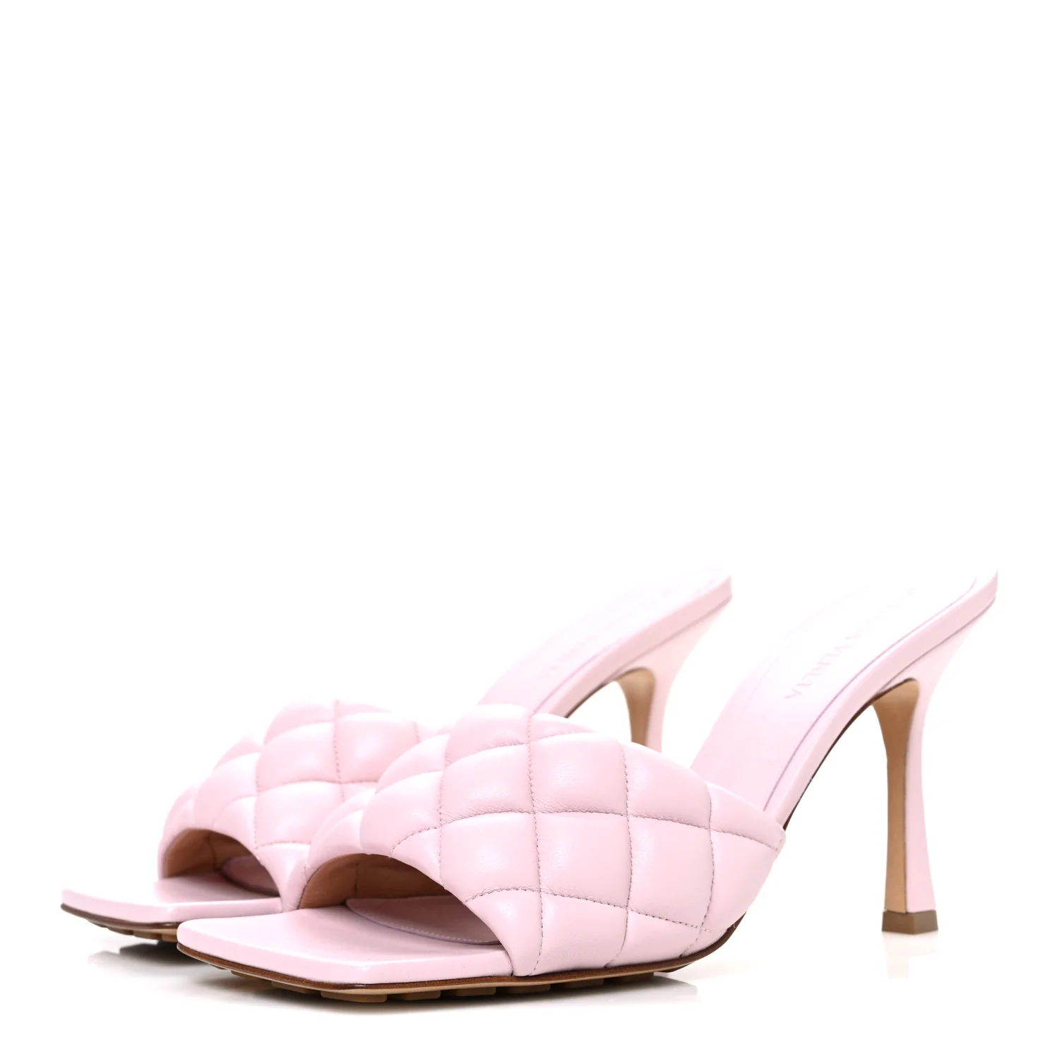 Nappa Matelasse Padded Mule Sandals 37.5 Cameo - Image 4
