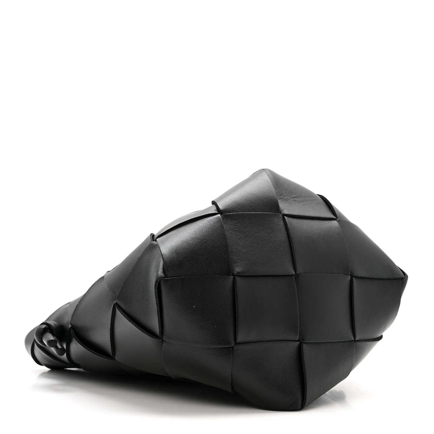 Nappa Maxi Intrecciato Clasp Bucket Bag Black - Image 4