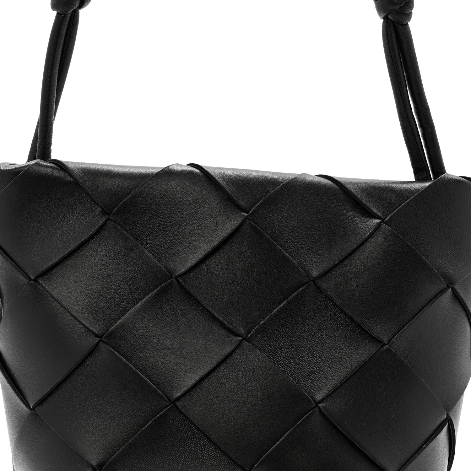 Nappa Maxi Intrecciato Clasp Bucket Bag Black - Image 7