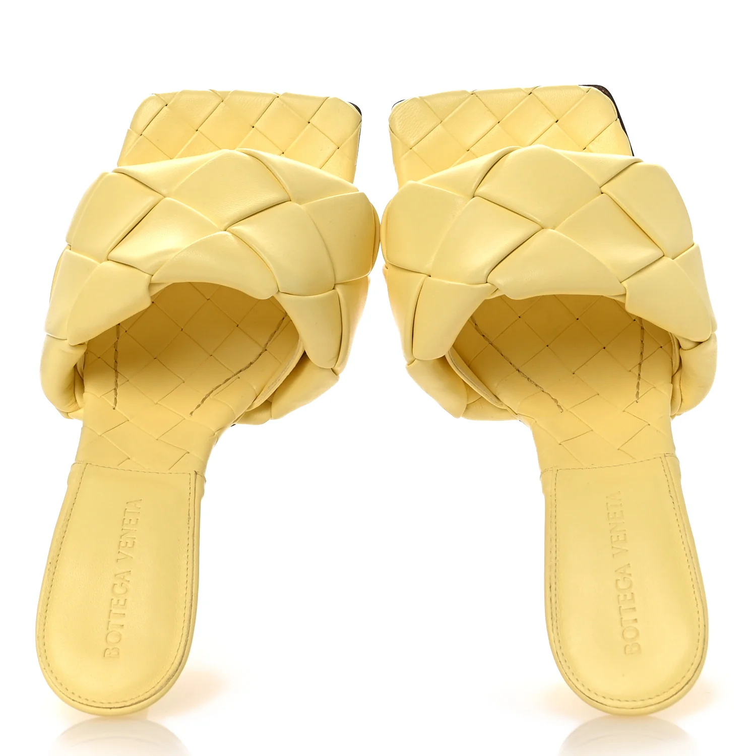 Nappa Maxi Intrecciato Lido 90mm Mule Sandals 37 Lemonade - Image 2