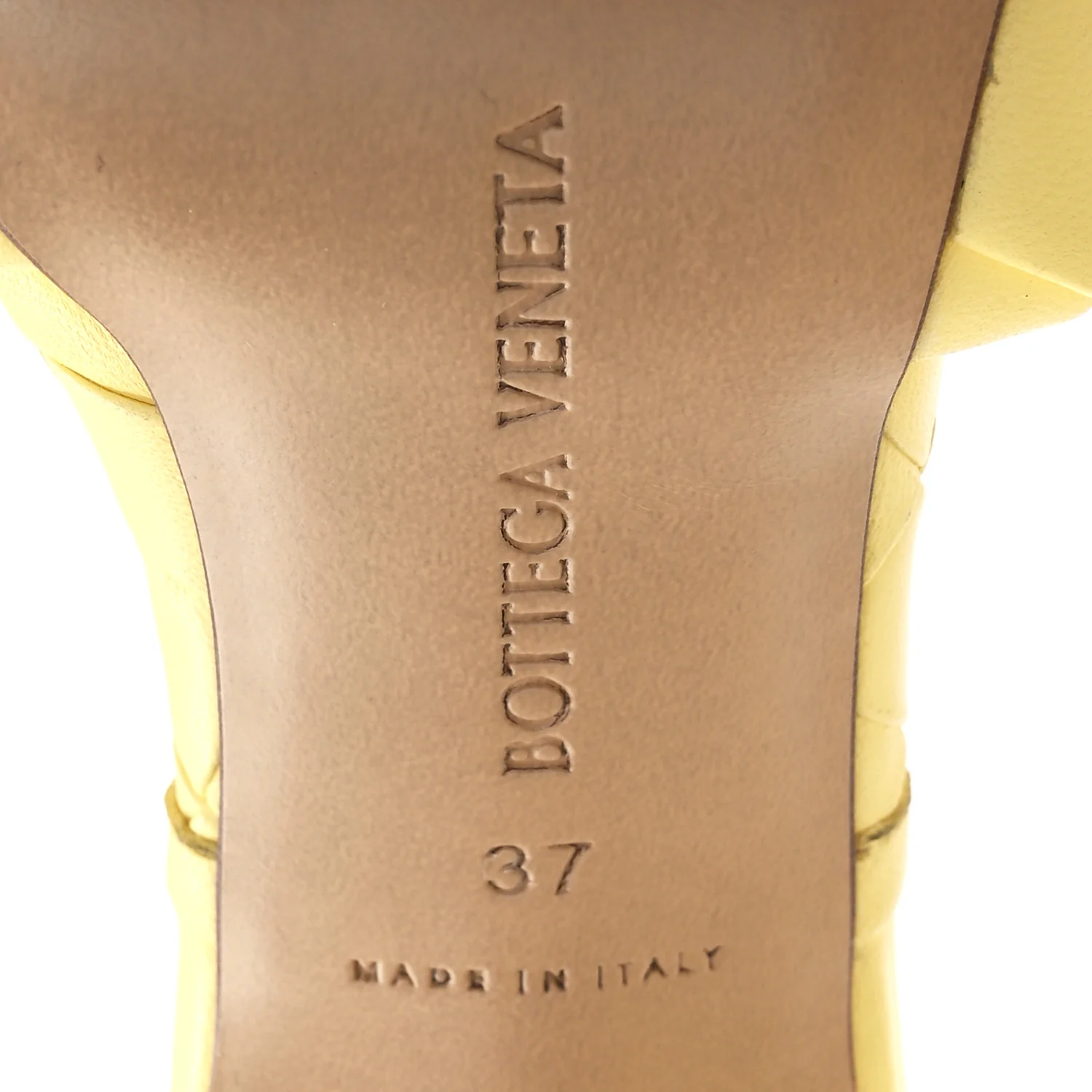 Nappa Maxi Intrecciato Lido 90mm Mule Sandals 37 Lemonade - Image 8