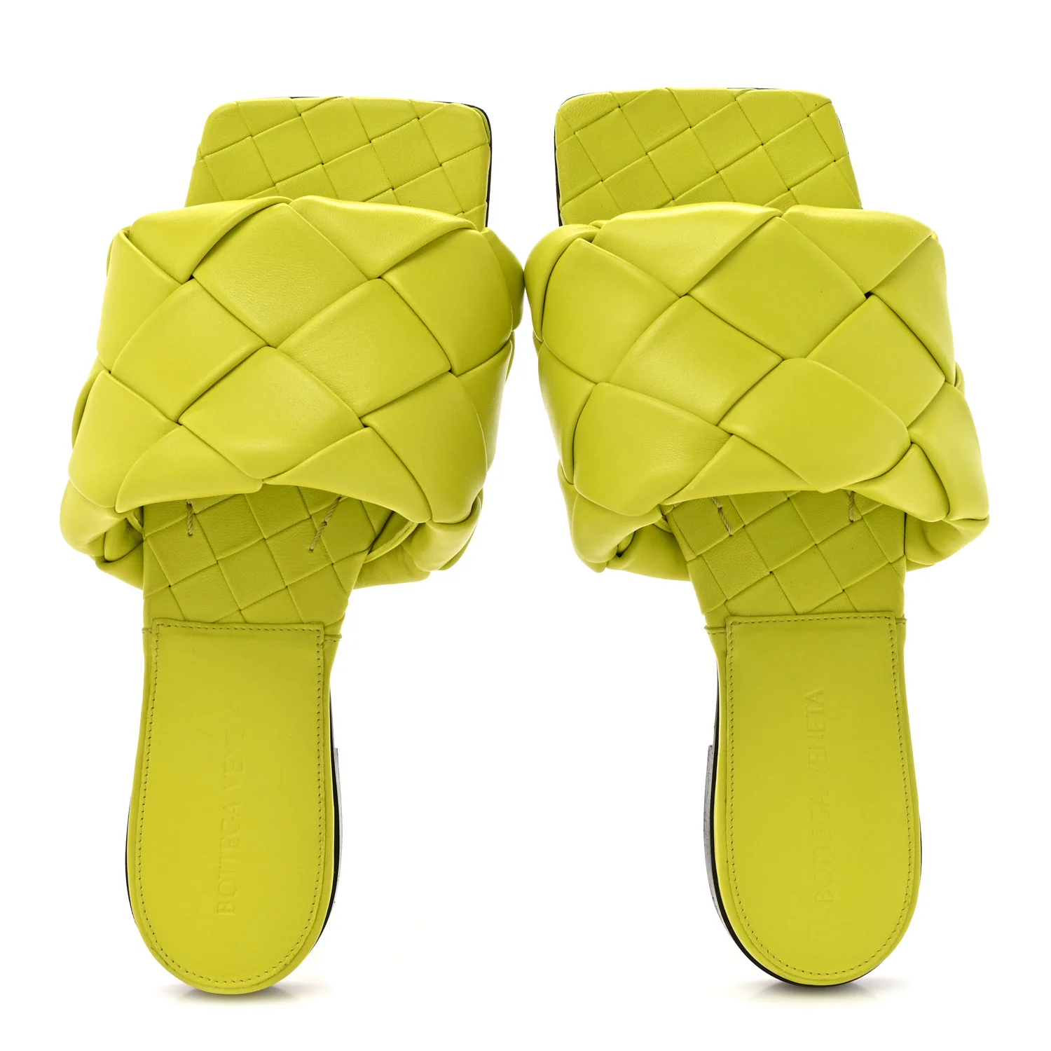 Nappa Maxi Intrecciato Lido Flat Sandals 36 Kiwi - Image 2