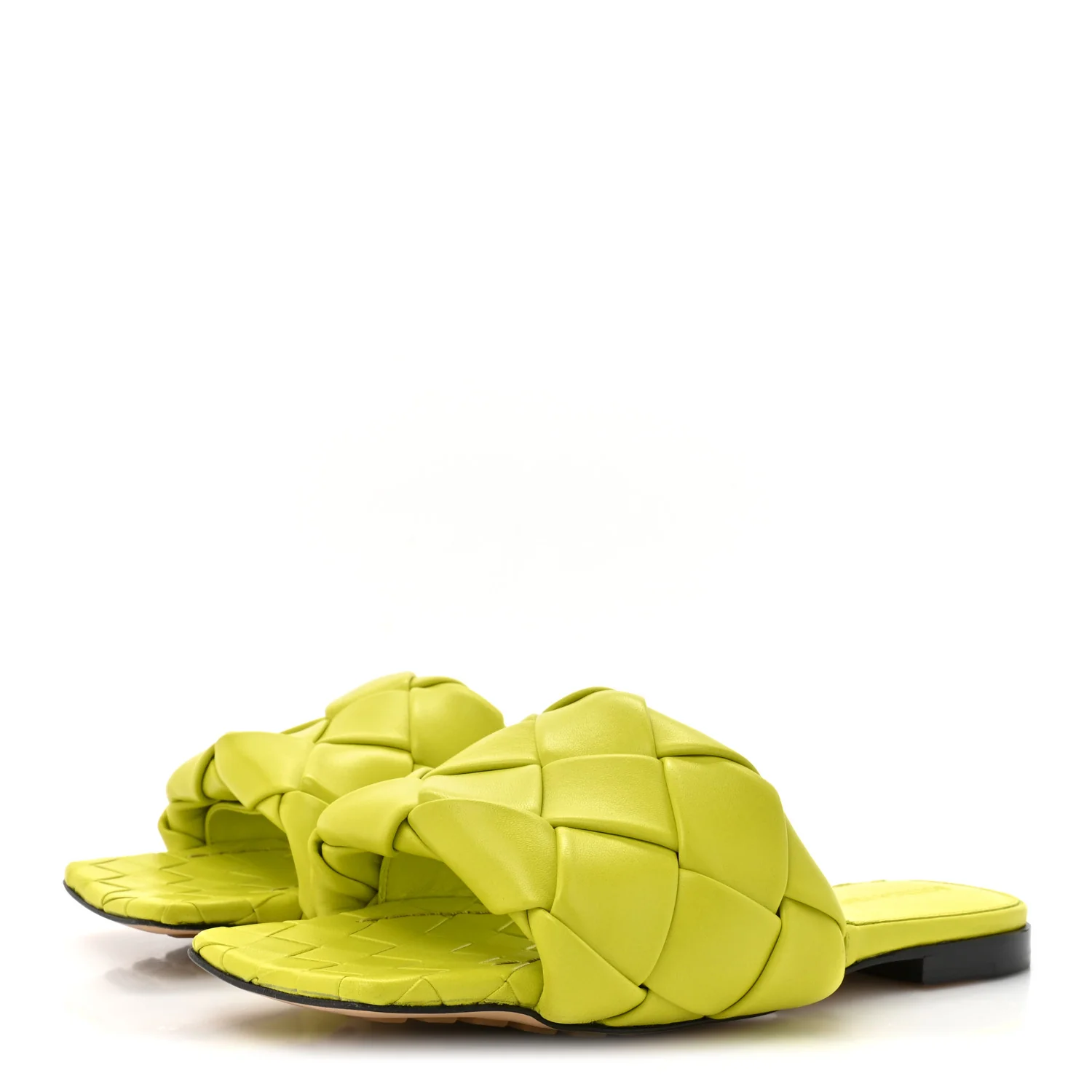 Nappa Maxi Intrecciato Lido Flat Sandals 36 Kiwi - Image 4