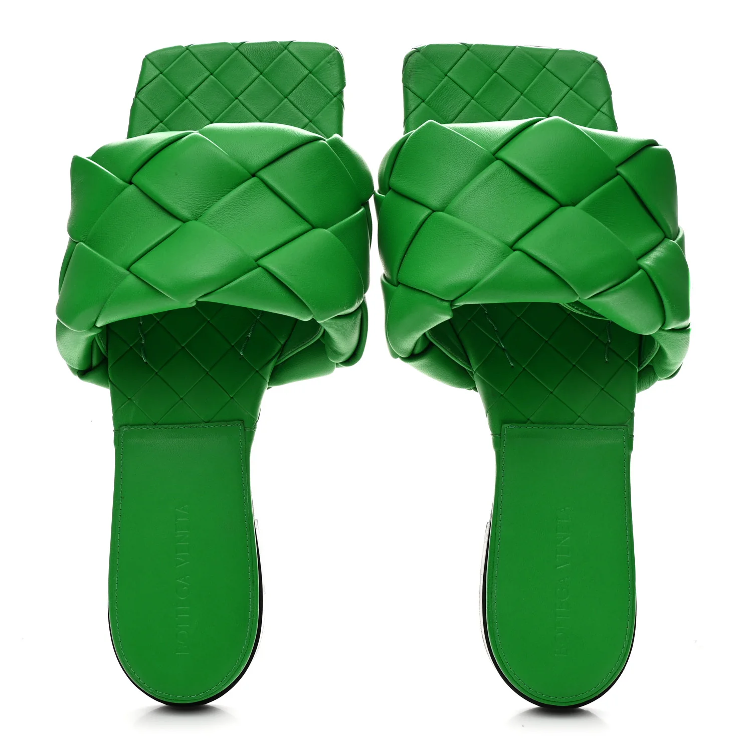 Nappa Maxi Intrecciato Lido Flat Sandals 39 Grass - Image 2