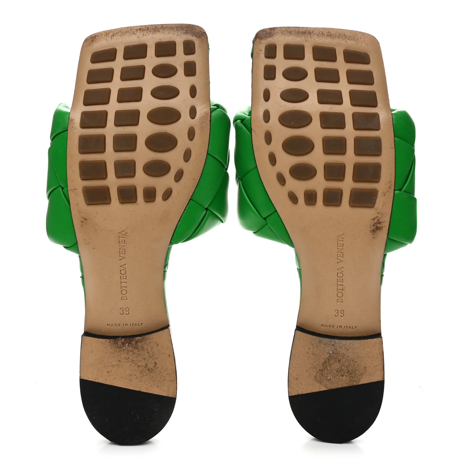 Nappa Maxi Intrecciato Lido Flat Sandals 39 Grass - Image 6
