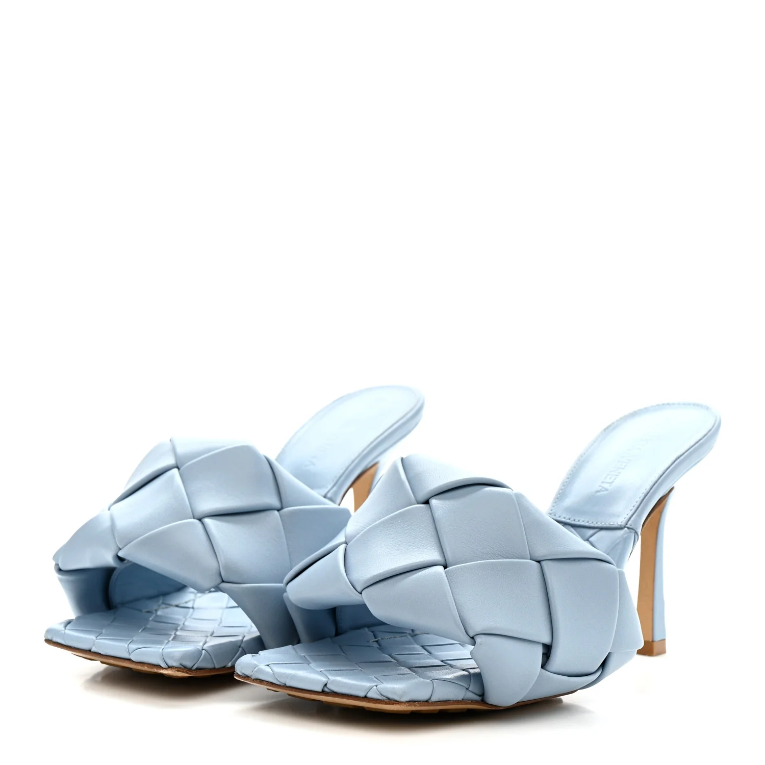 Nappa Maxi Intrecciato Lido Mule Sandals 36 Ice - Image 4