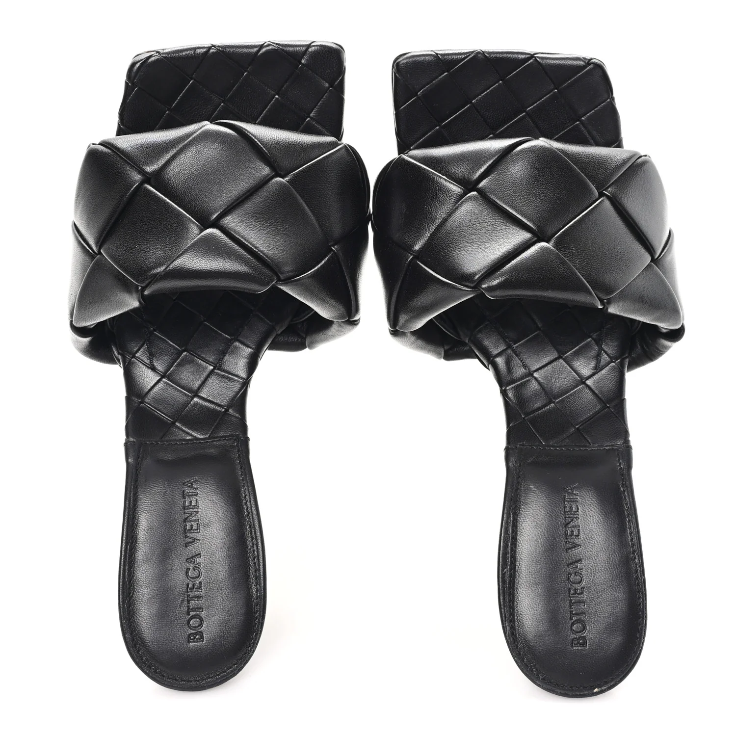 Nappa Maxi Intrecciato Lido Mule Sandals 37 Black - Image 2