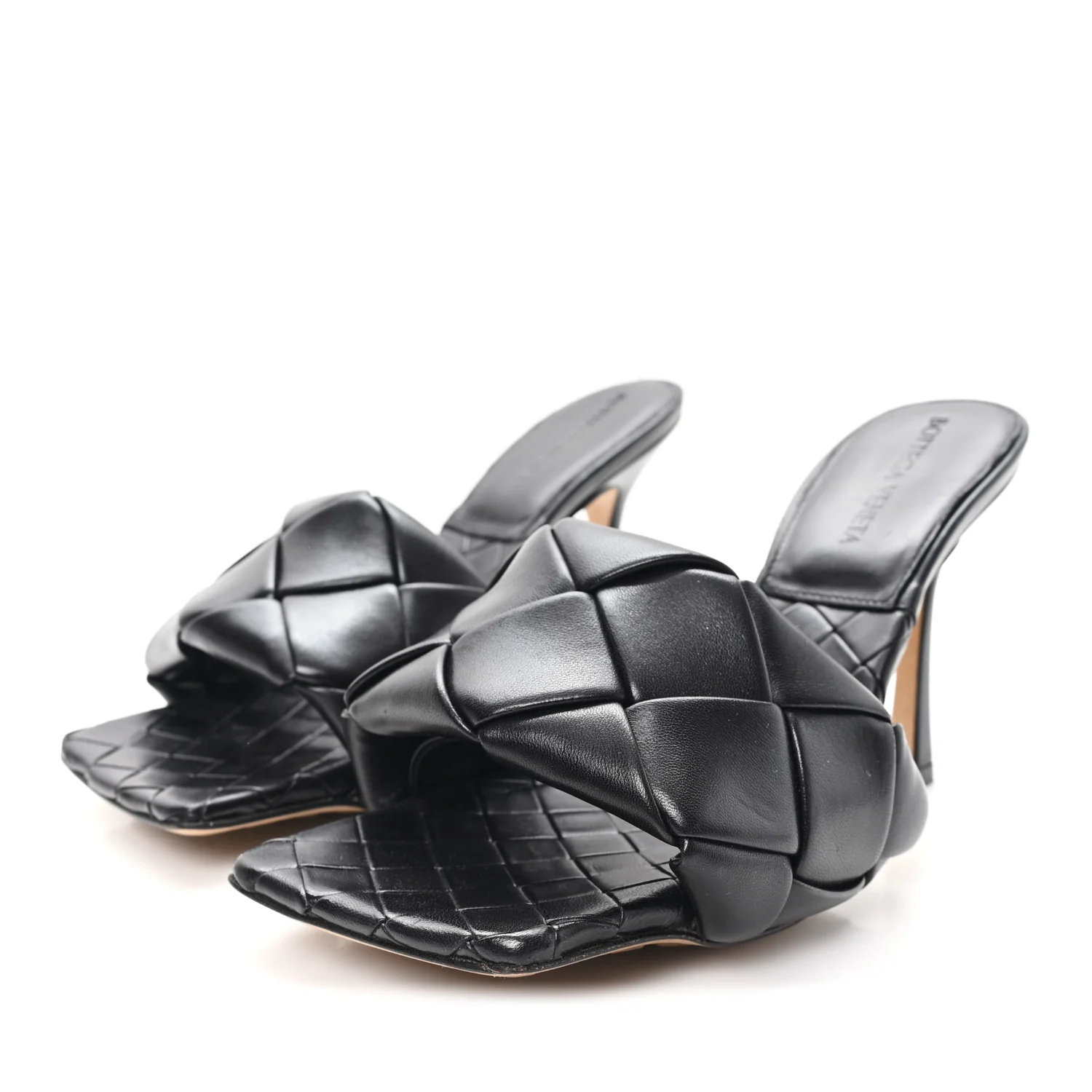 Nappa Maxi Intrecciato Lido Mule Sandals 37 Black - Image 4