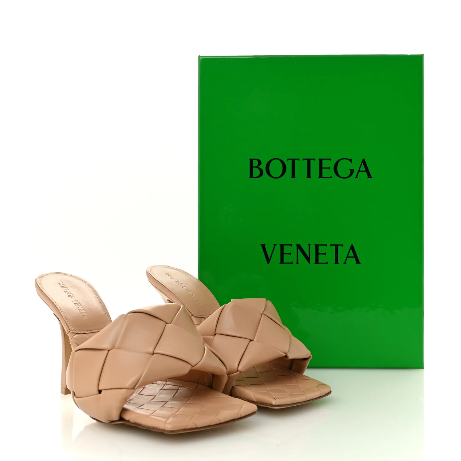 Nappa Maxi Intrecciato Lido Mule Sandals 37 Cipria - Image 9