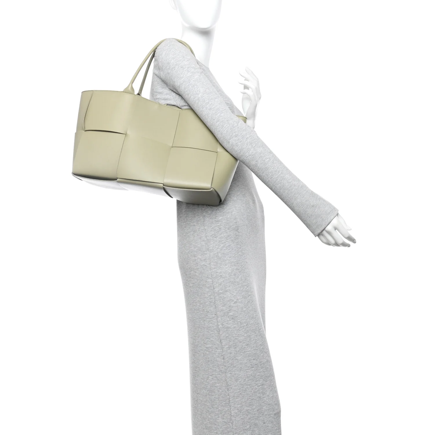 Nappa Maxi Intrecciato Medium Arco Tote Travertine - Image 2