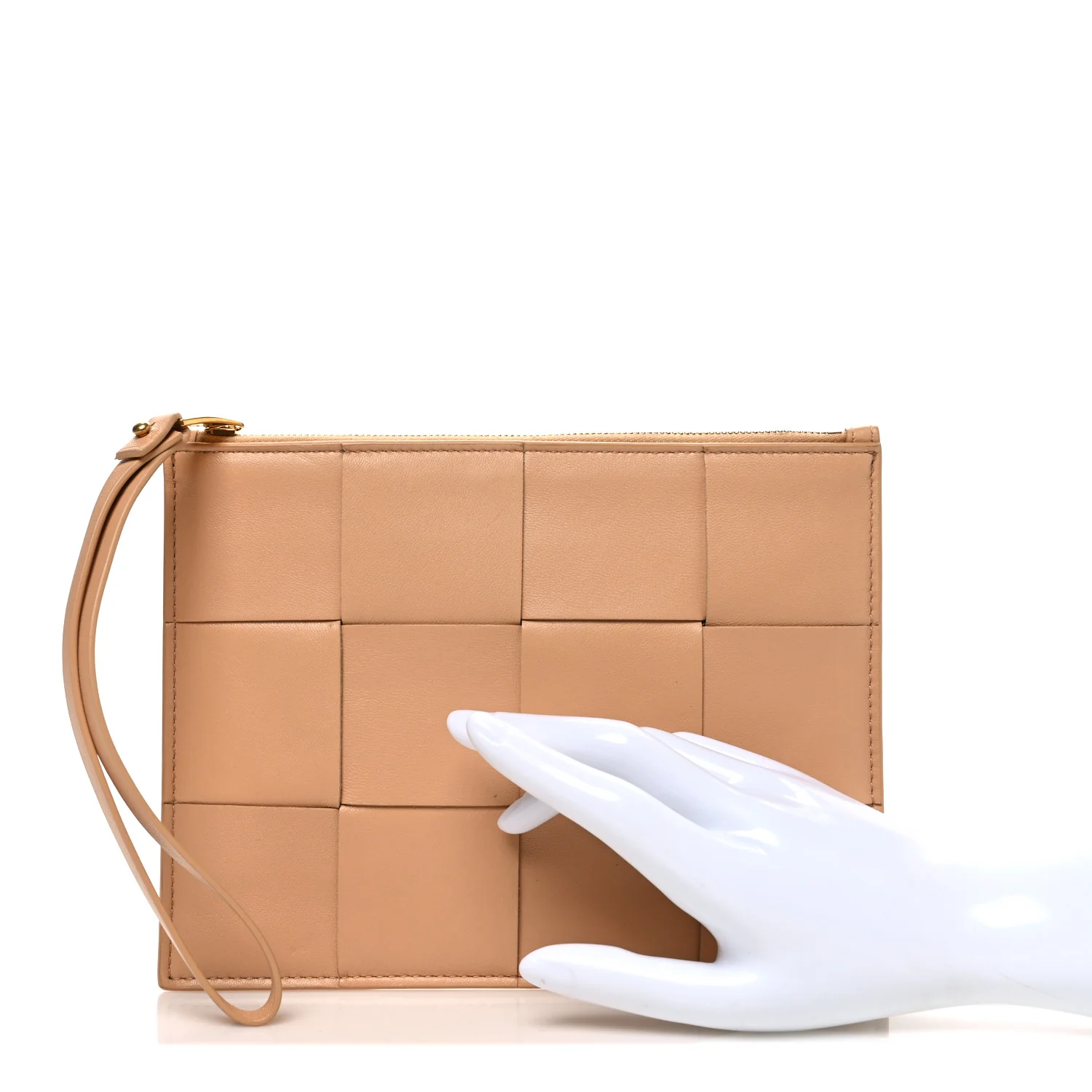 Nappa Maxi Intrecciato Medium Bill Pouch Almond - Image 2