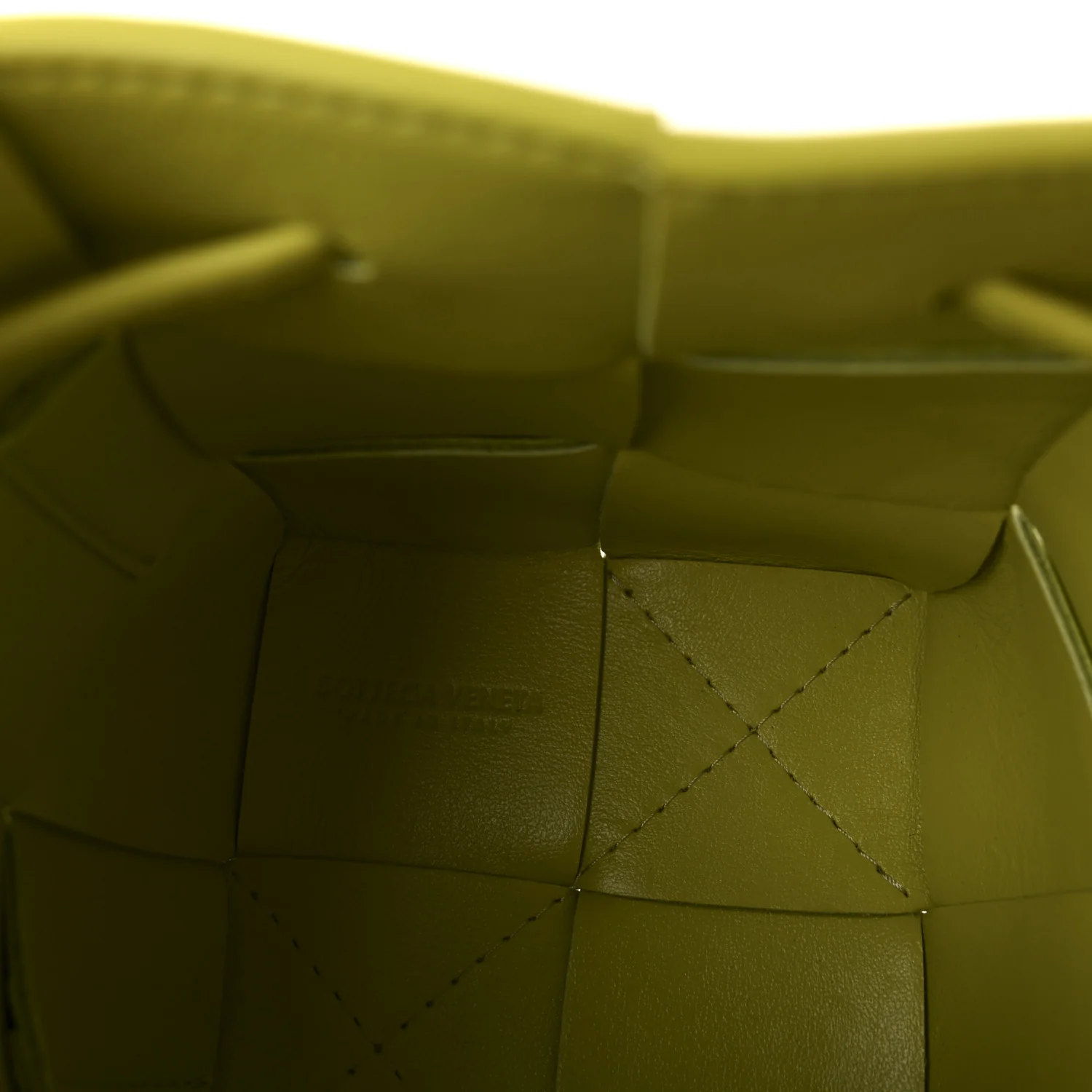 Nappa Maxi Intrecciato Mini Cassette Bucket Bag Kiwi - Image 6