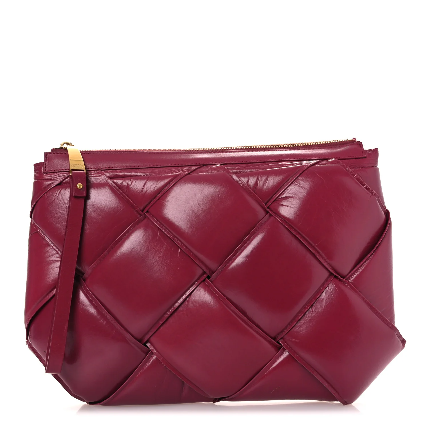 Nappa Maxi Intrecciato Padded Clutch Red