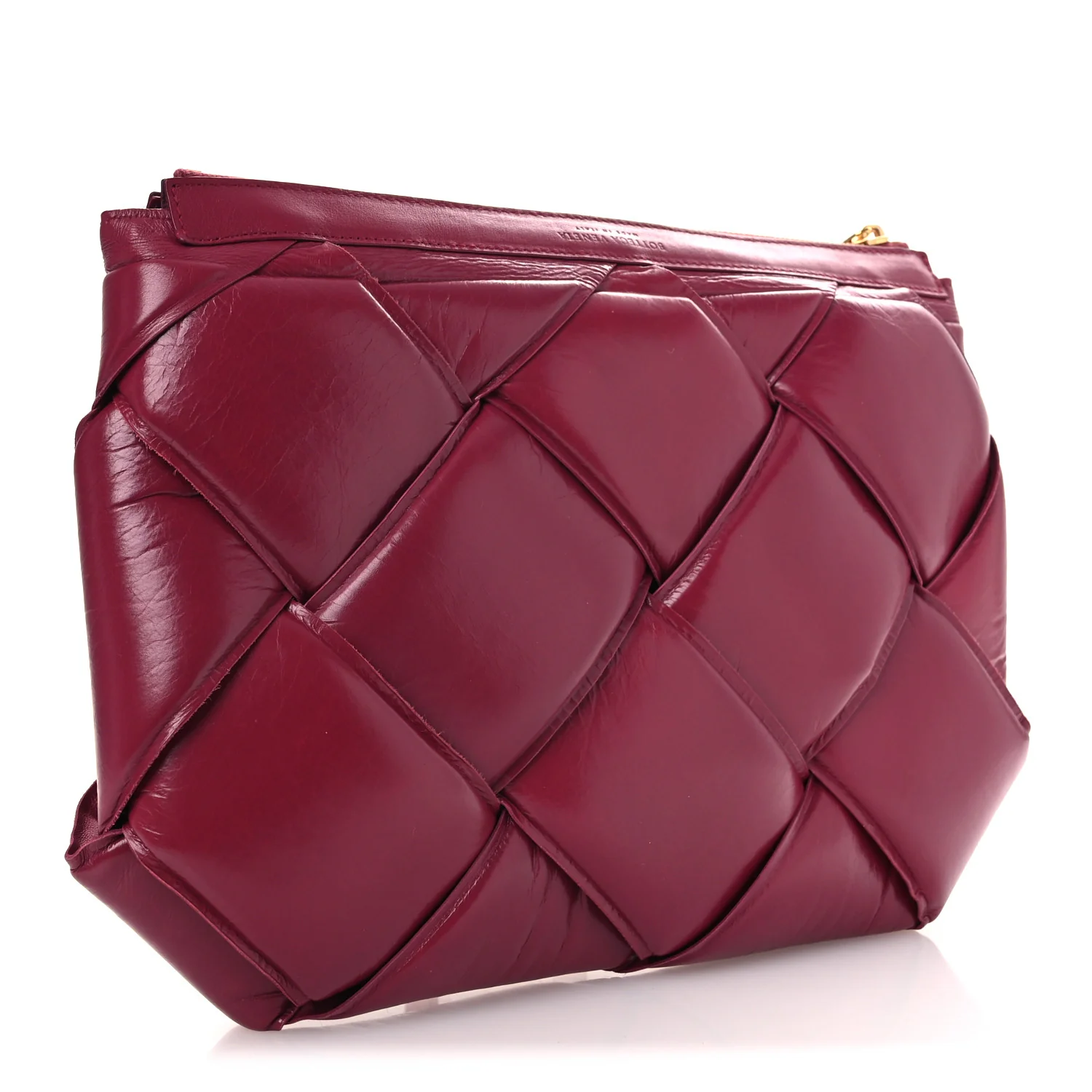 Nappa Maxi Intrecciato Padded Clutch Red - Image 3