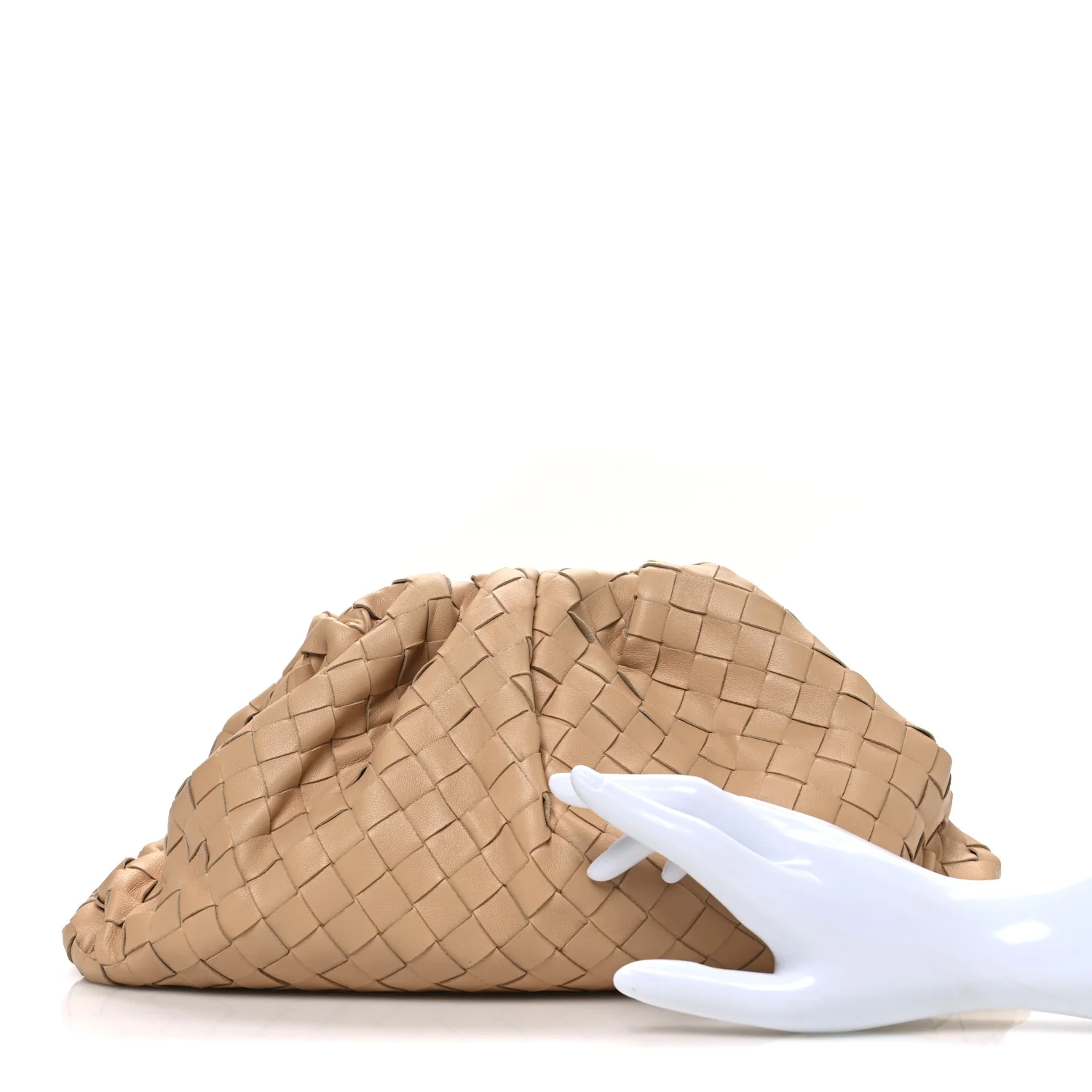 Nappa Maxi Intrecciato The Pouch Oversized Clutch Almond - Image 2
