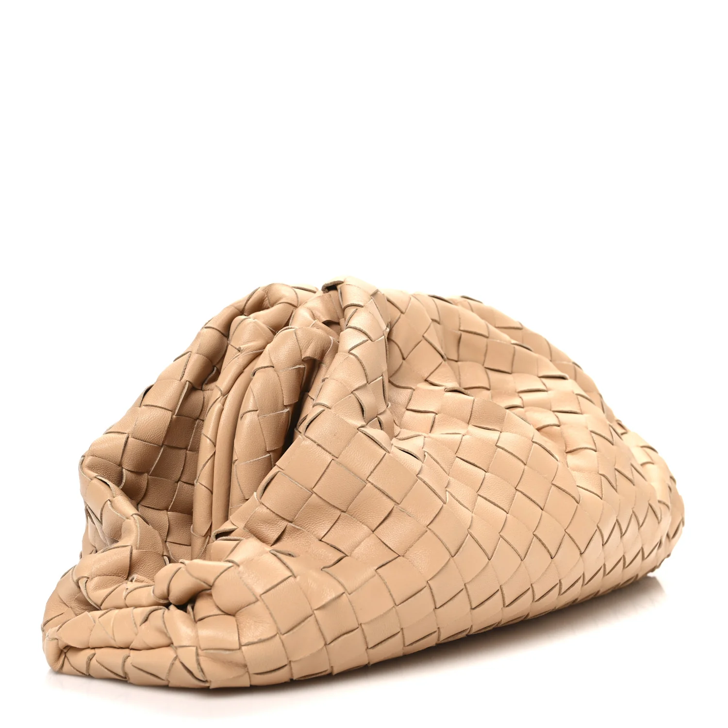 Nappa Maxi Intrecciato The Pouch Oversized Clutch Almond - Image 3