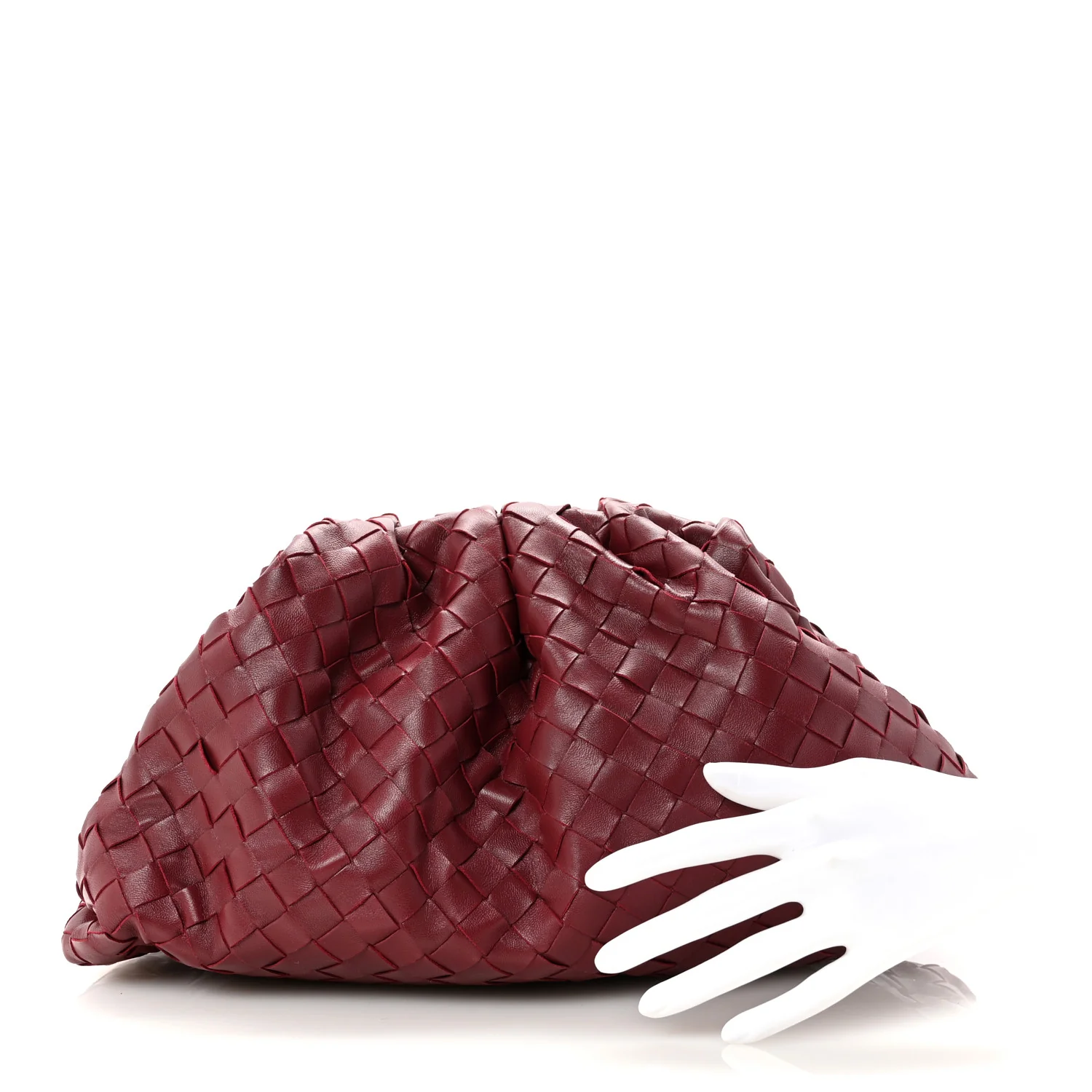 Nappa Maxi Intrecciato The Pouch Oversized Clutch Bordeaux - Image 2