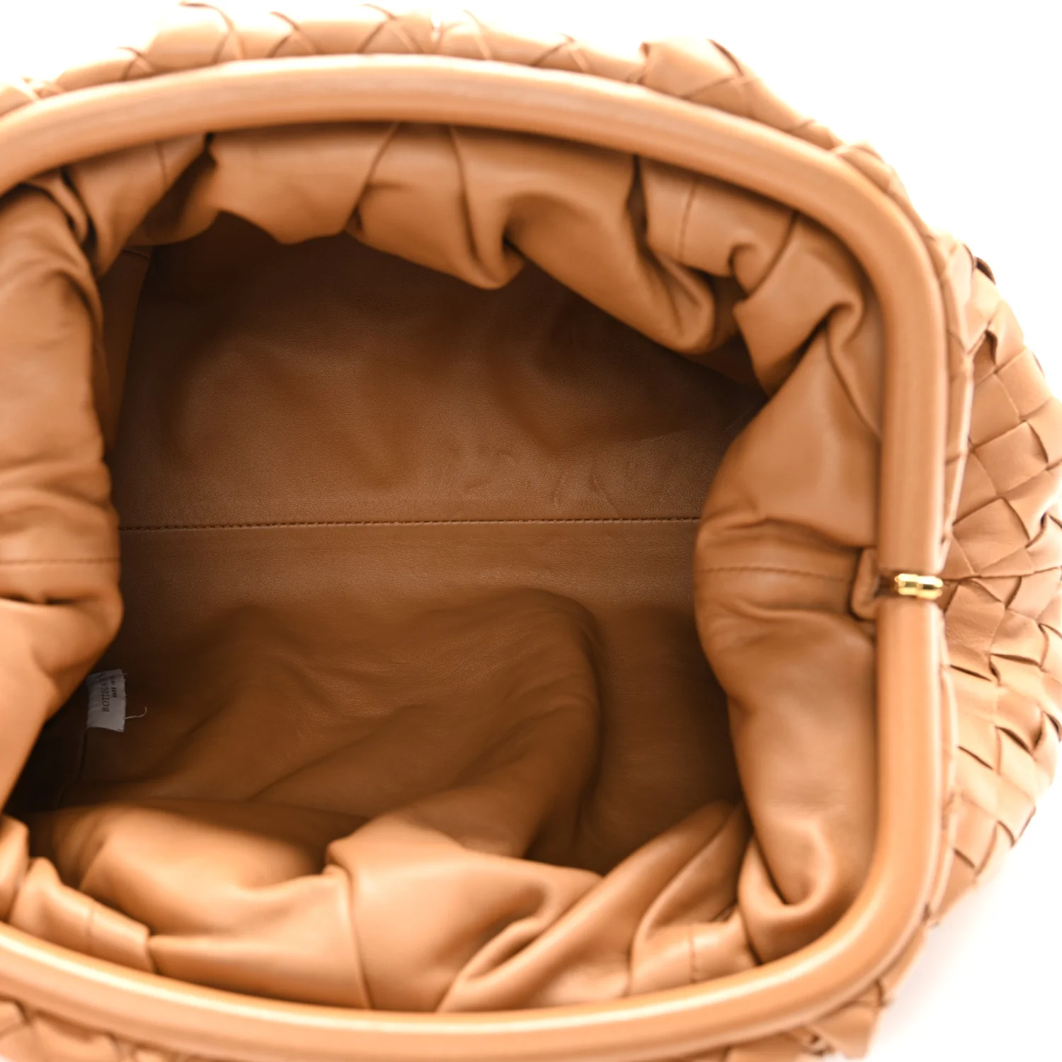 Nappa Maxi Intrecciato The Pouch Oversized Clutch Caramel - Image 5