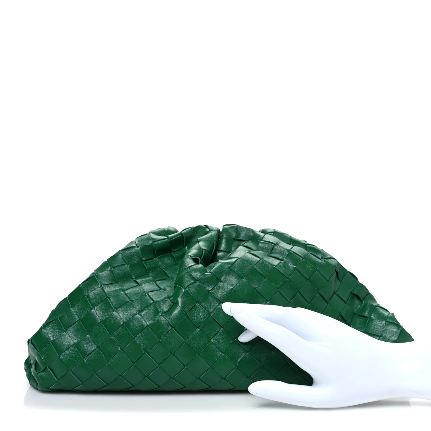 Nappa Maxi Intrecciato The Pouch Oversized Clutch Racing Green - Image 2