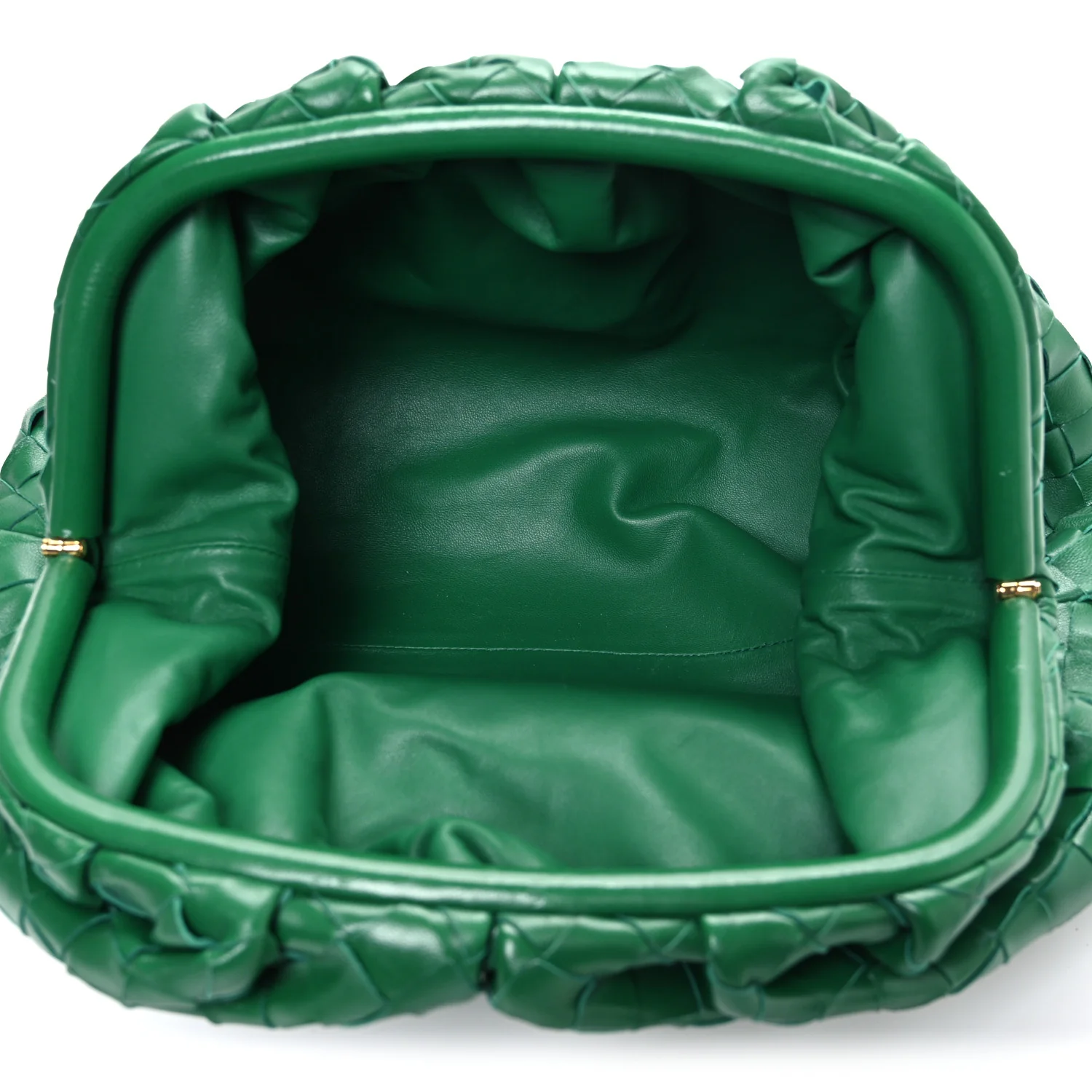 Nappa Maxi Intrecciato The Pouch Oversized Clutch Racing Green - Image 5