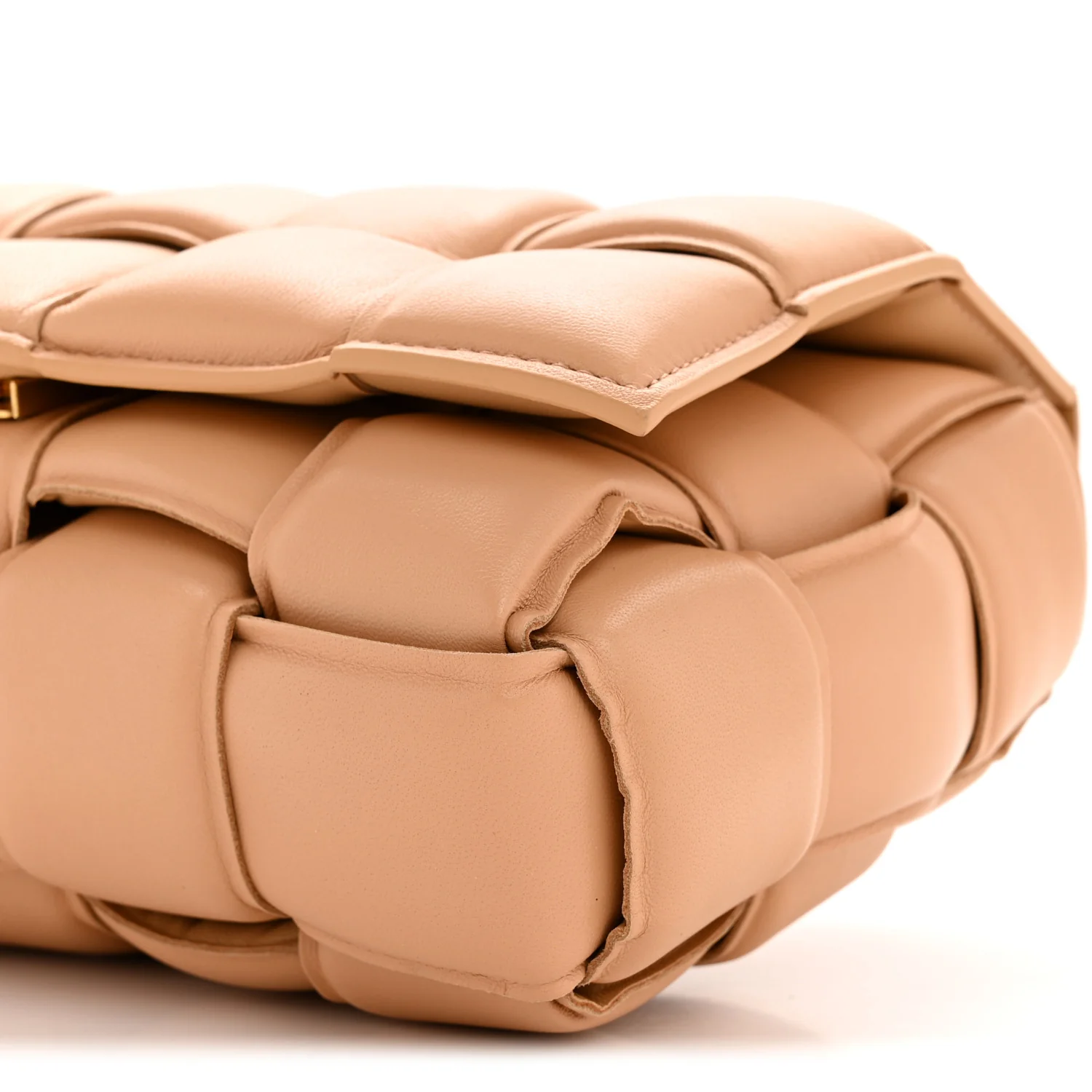 Nappa Maxi Intreccio Padded Cassette Crossbody Bag Almond - Image 10