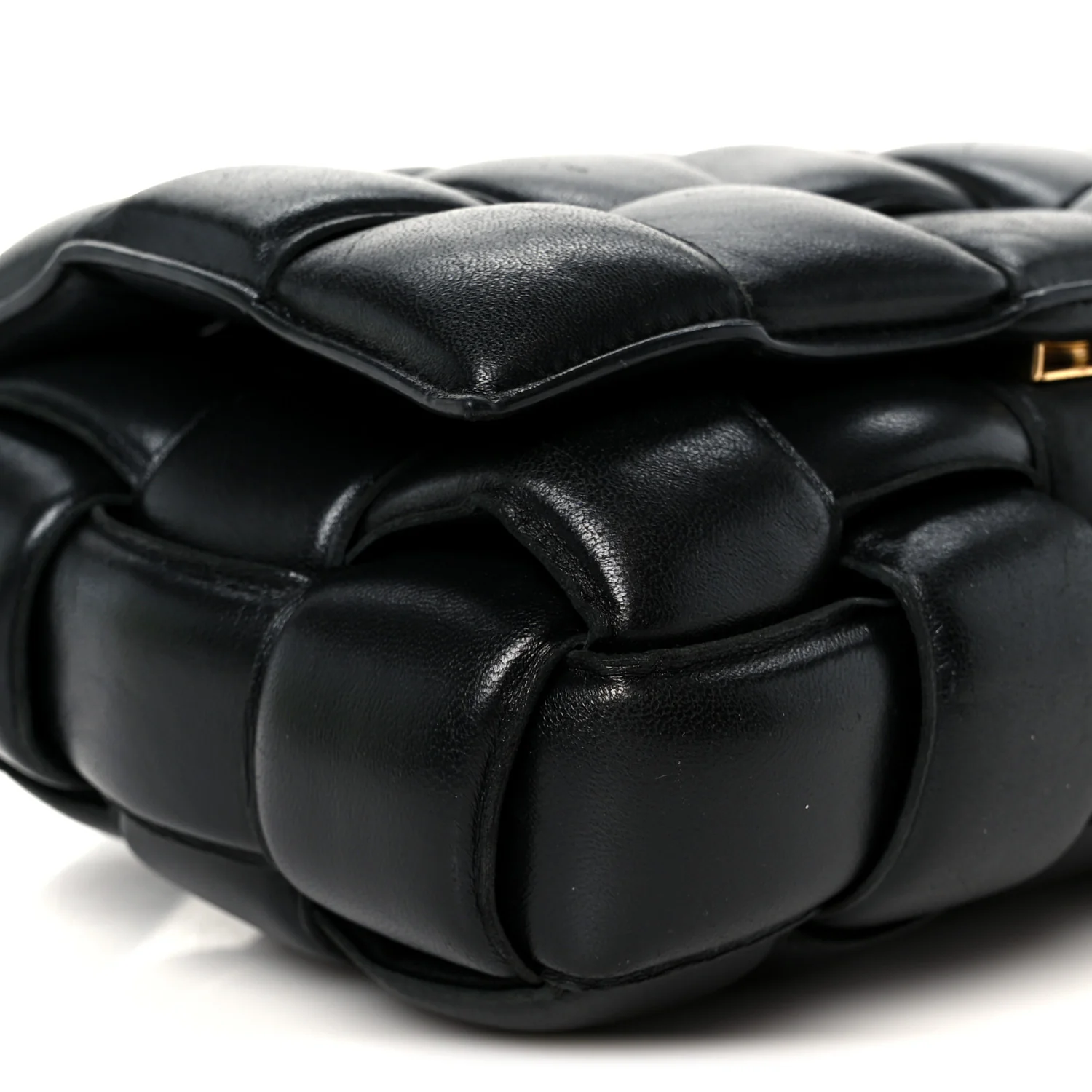 Nappa Maxi Intreccio Padded Cassette Crossbody Bag Black - Image 11