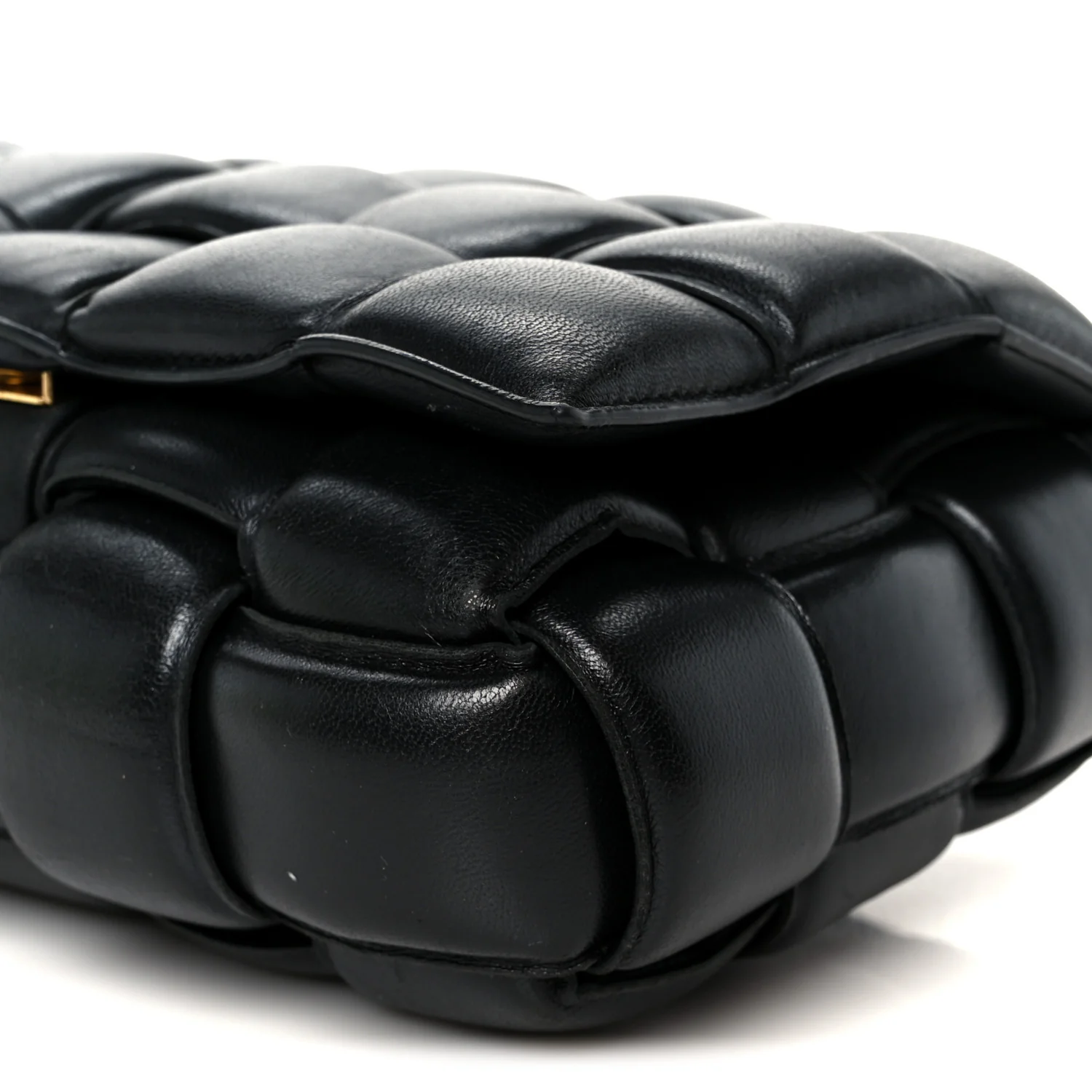 Nappa Maxi Intreccio Padded Cassette Crossbody Bag Black - Image 12