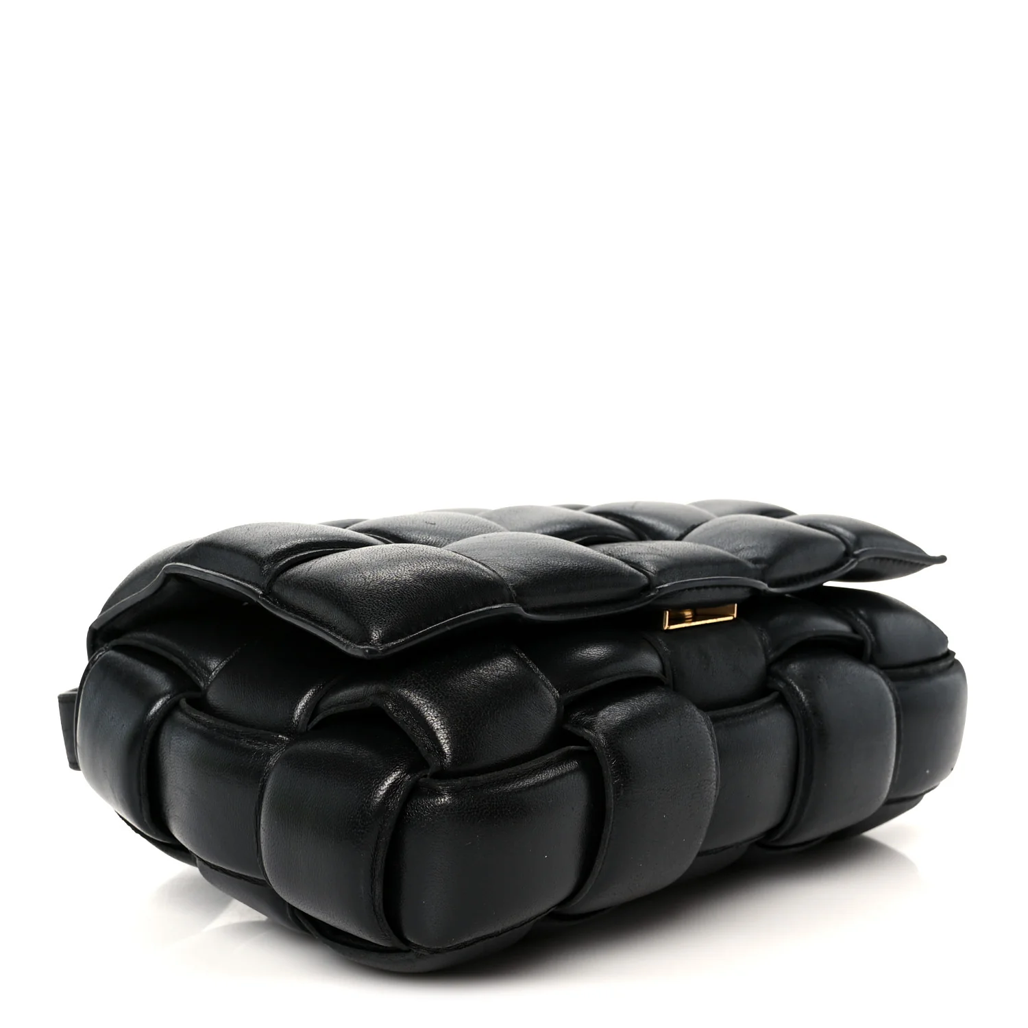 Nappa Maxi Intreccio Padded Cassette Crossbody Bag Black - Image 4