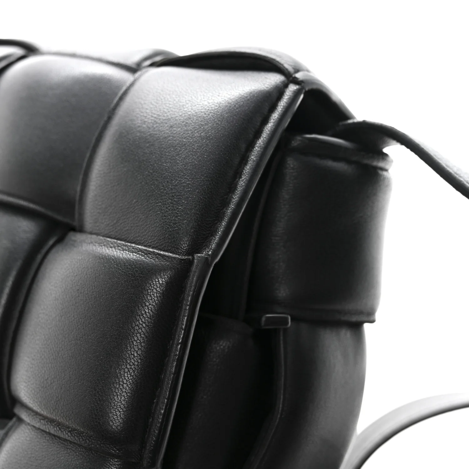 Nappa Maxi Intreccio Padded Cassette Crossbody Bag Black - Image 12