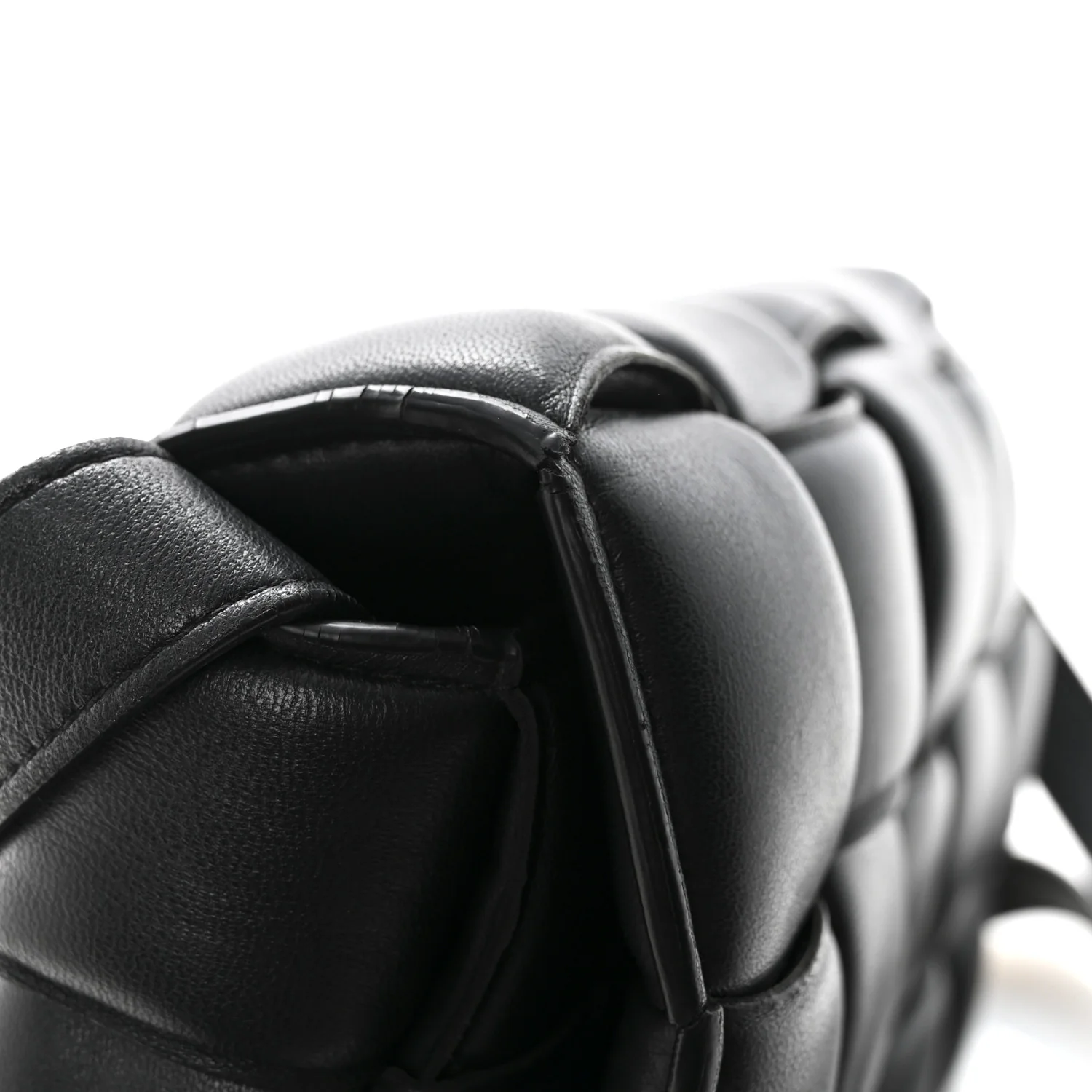 Nappa Maxi Intreccio Padded Cassette Crossbody Bag Black - Image 13
