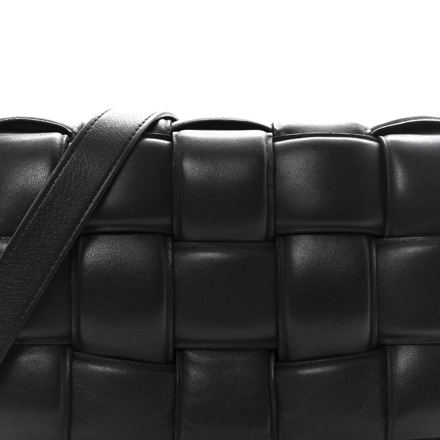Nappa Maxi Intreccio Padded Cassette Crossbody Bag Black - Image 8