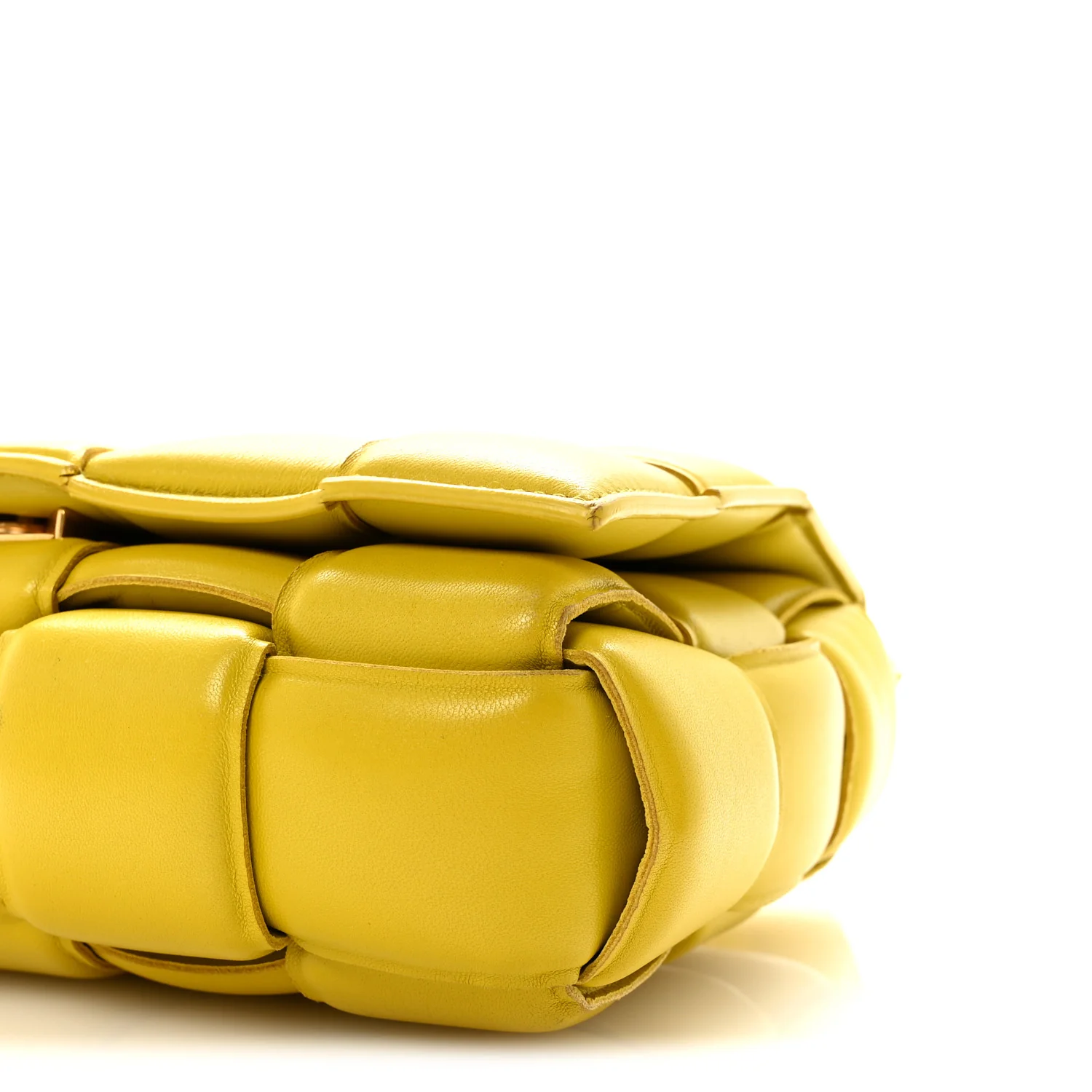 Nappa Maxi Intreccio Padded Cassette Crossbody Bag Buttercup - Image 9