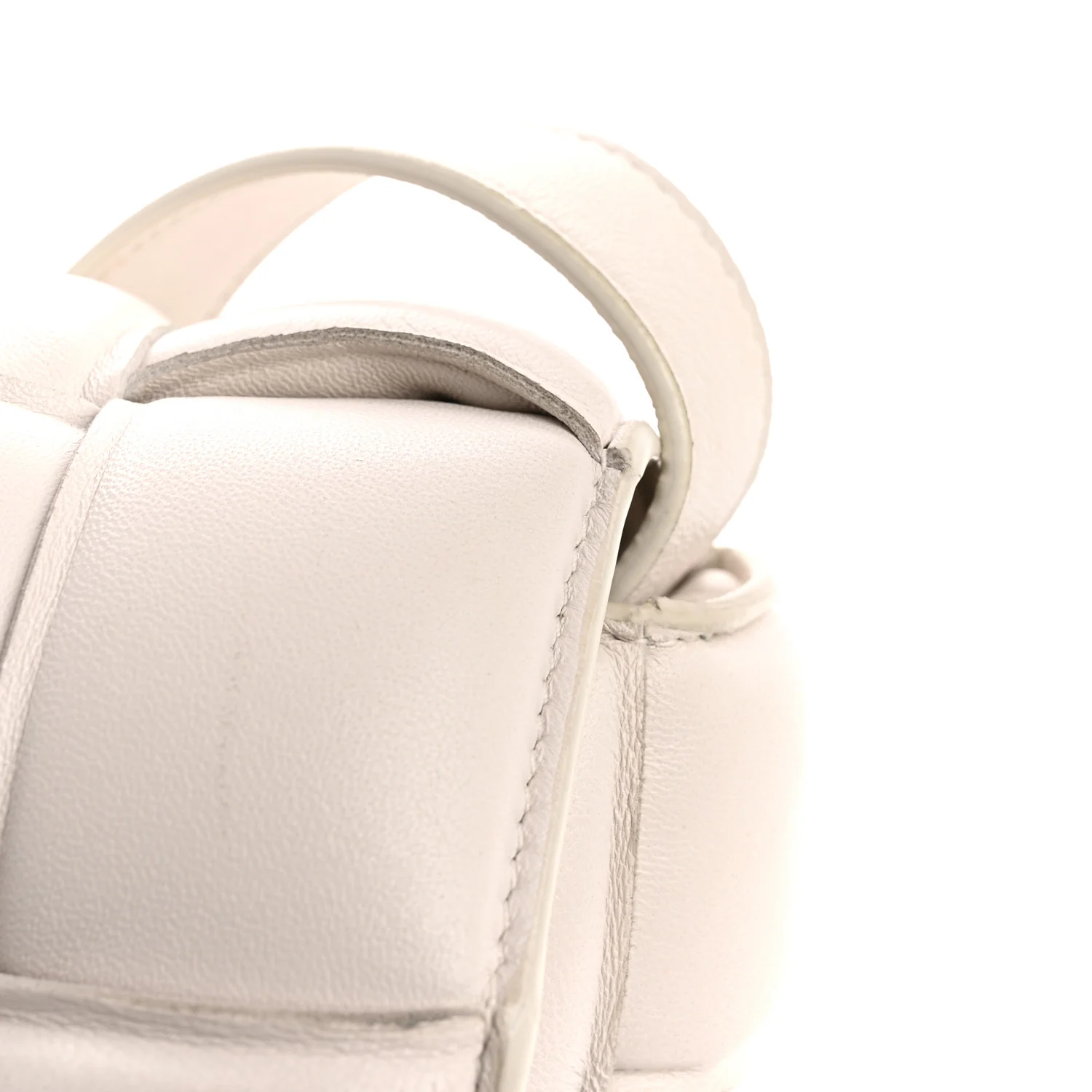 Nappa Maxi Intreccio Padded Cassette Crossbody Bag Chalk - Image 12