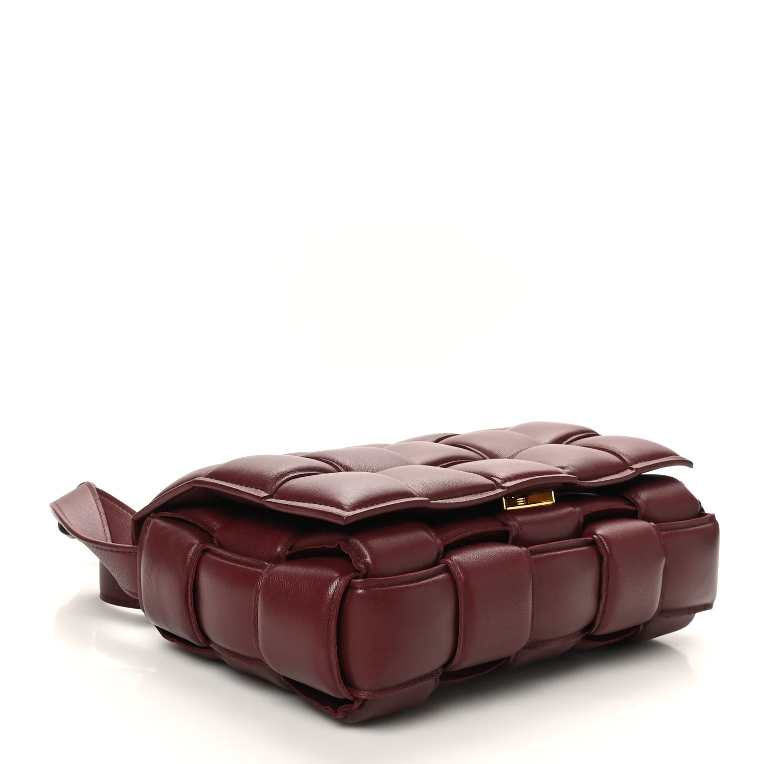 Nappa Maxi Intreccio Padded Cassette Crossbody Bag Dark Red - Image 4