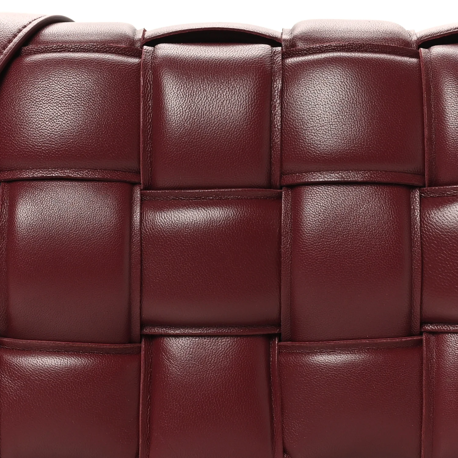 Nappa Maxi Intreccio Padded Cassette Crossbody Bag Dark Red - Image 7