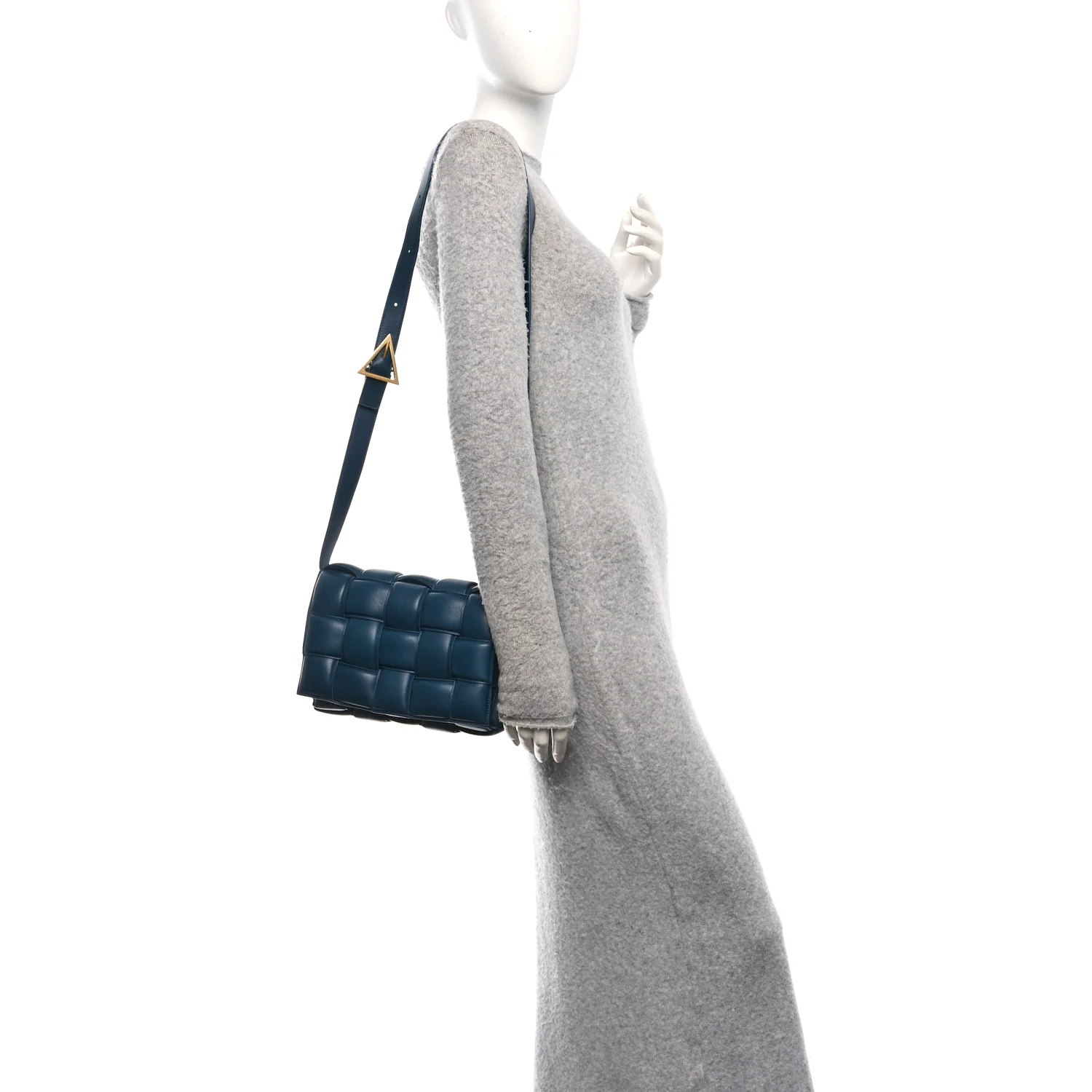 Nappa Maxi Intreccio Padded Cassette Crossbody Bag Deep Blue - Image 2