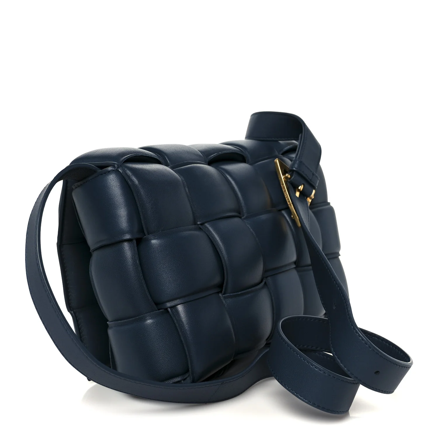 Nappa Maxi Intreccio Padded Cassette Crossbody Bag Deep Blue - Image 3