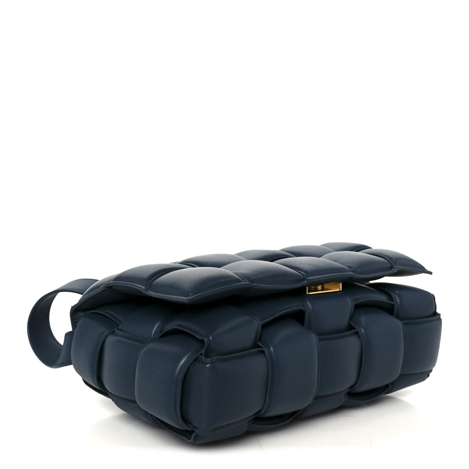 Nappa Maxi Intreccio Padded Cassette Crossbody Bag Deep Blue - Image 4
