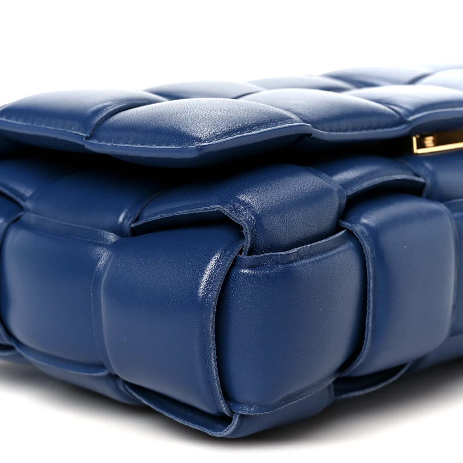 Nappa Maxi Intreccio Padded Cassette Crossbody Bag Deep Blue - Image 11