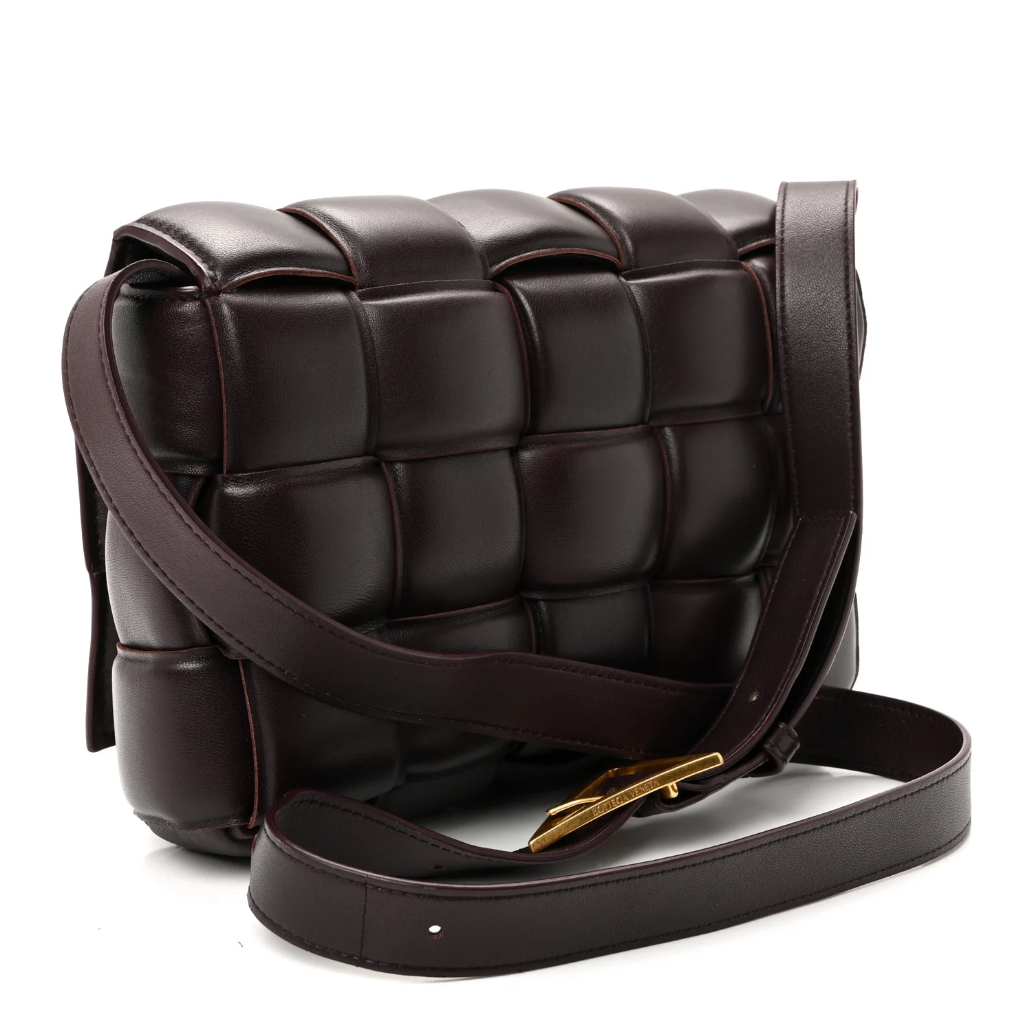 Nappa Maxi Intreccio Padded Cassette Crossbody Bag Grape - Image 3