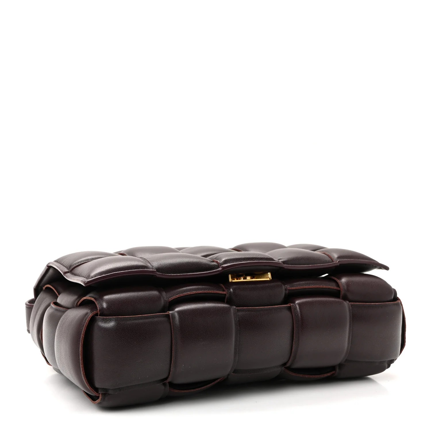 Nappa Maxi Intreccio Padded Cassette Crossbody Bag Grape - Image 4