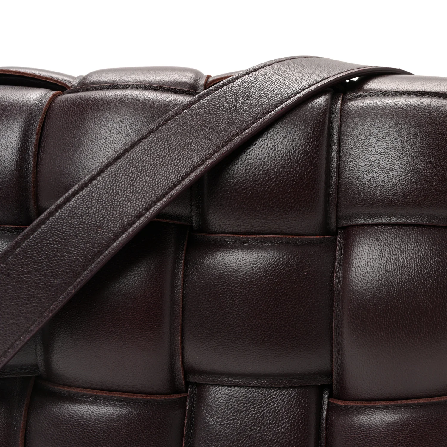 Nappa Maxi Intreccio Padded Cassette Crossbody Bag Grape - Image 7