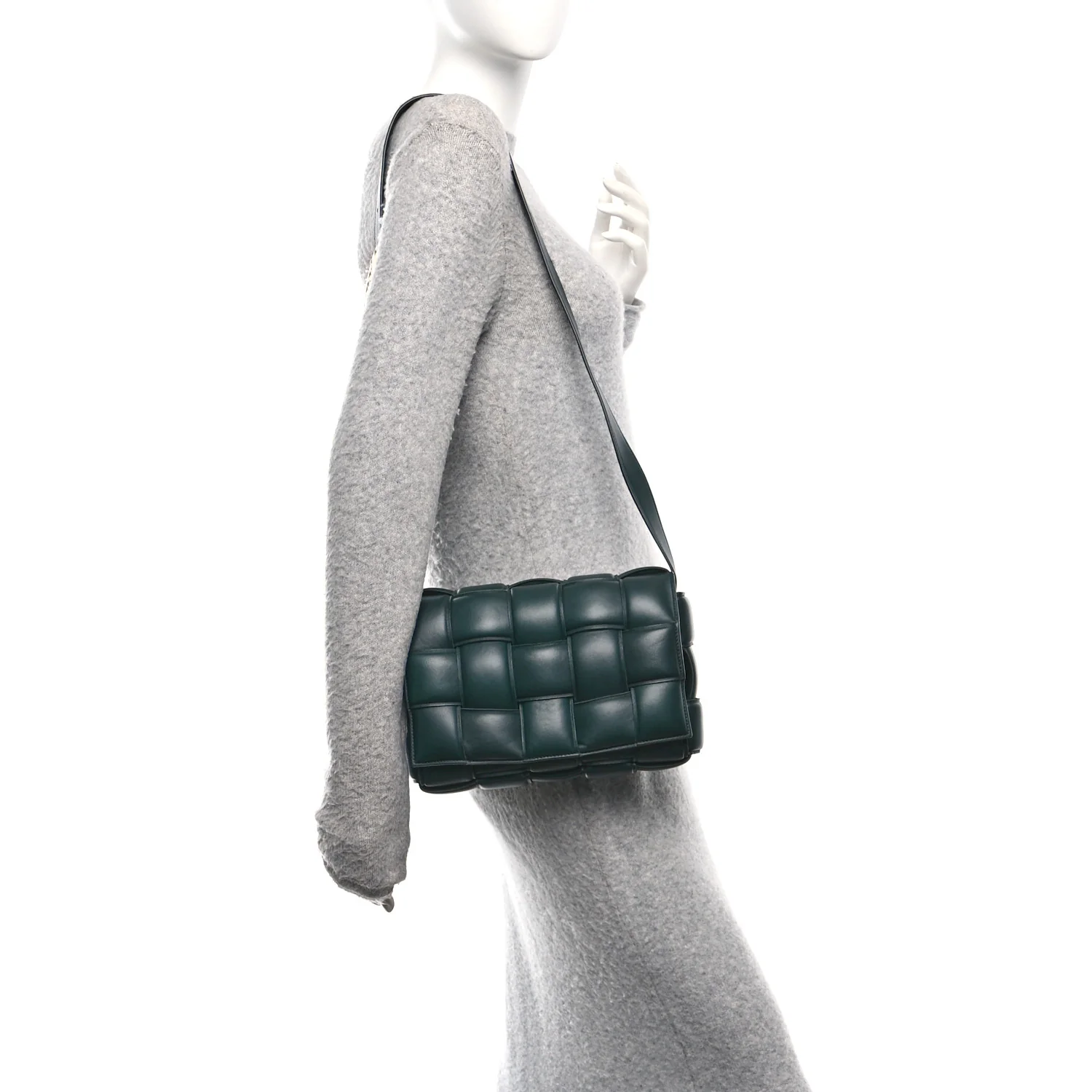 Nappa Maxi Intreccio Padded Cassette Crossbody Bag Inkwell - Image 2