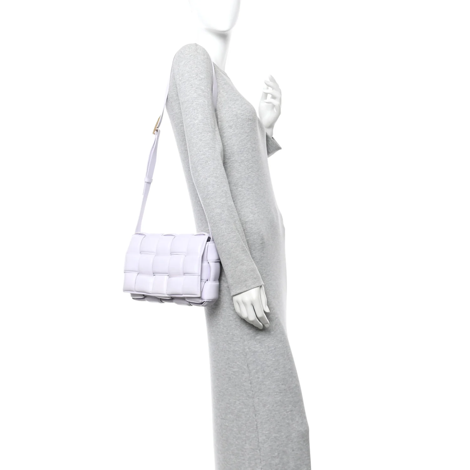 Nappa Maxi Intreccio Padded Cassette Crossbody Bag Mirth Washed - Image 2